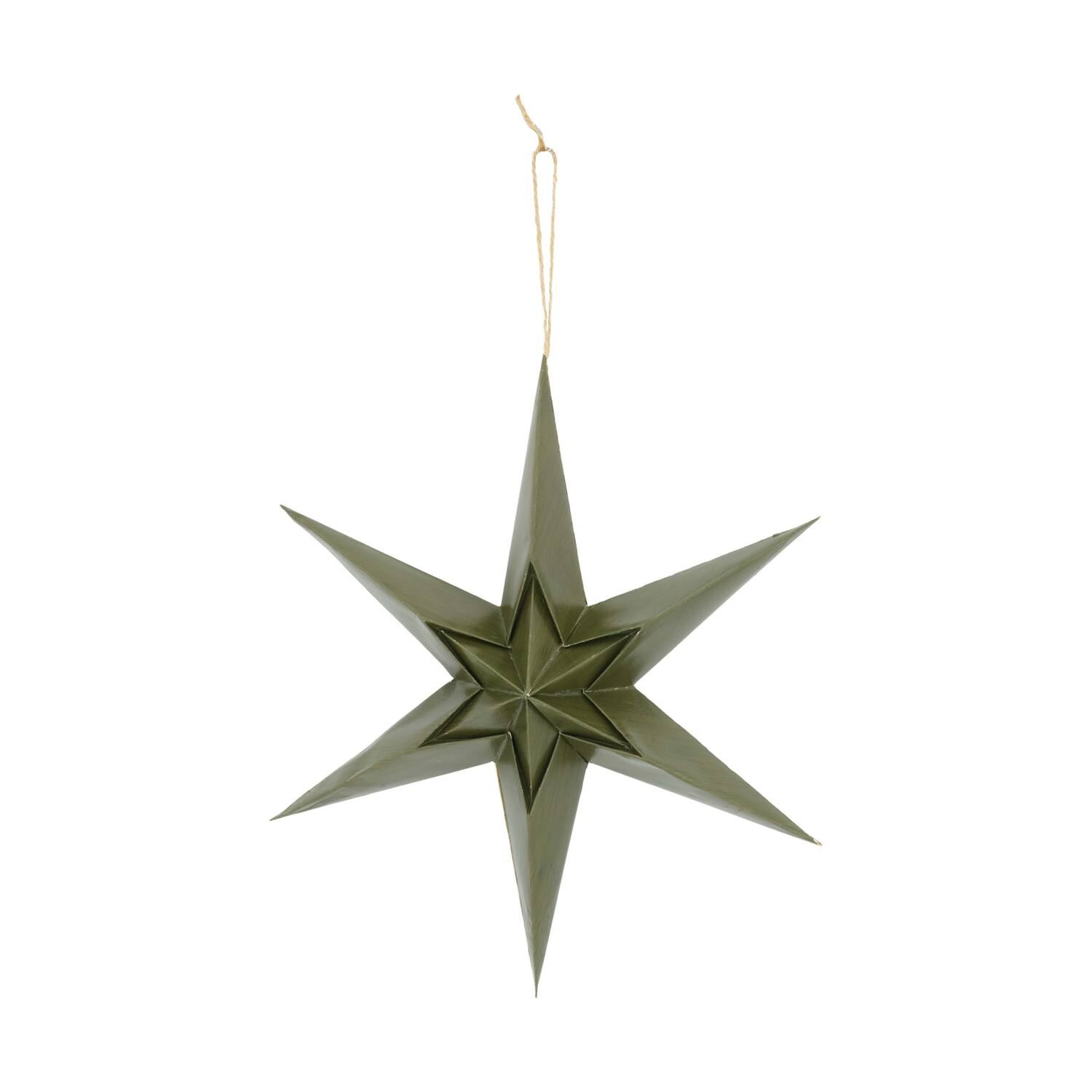 Hanger star wood print paper 30x9x30cm FSC mix 100%