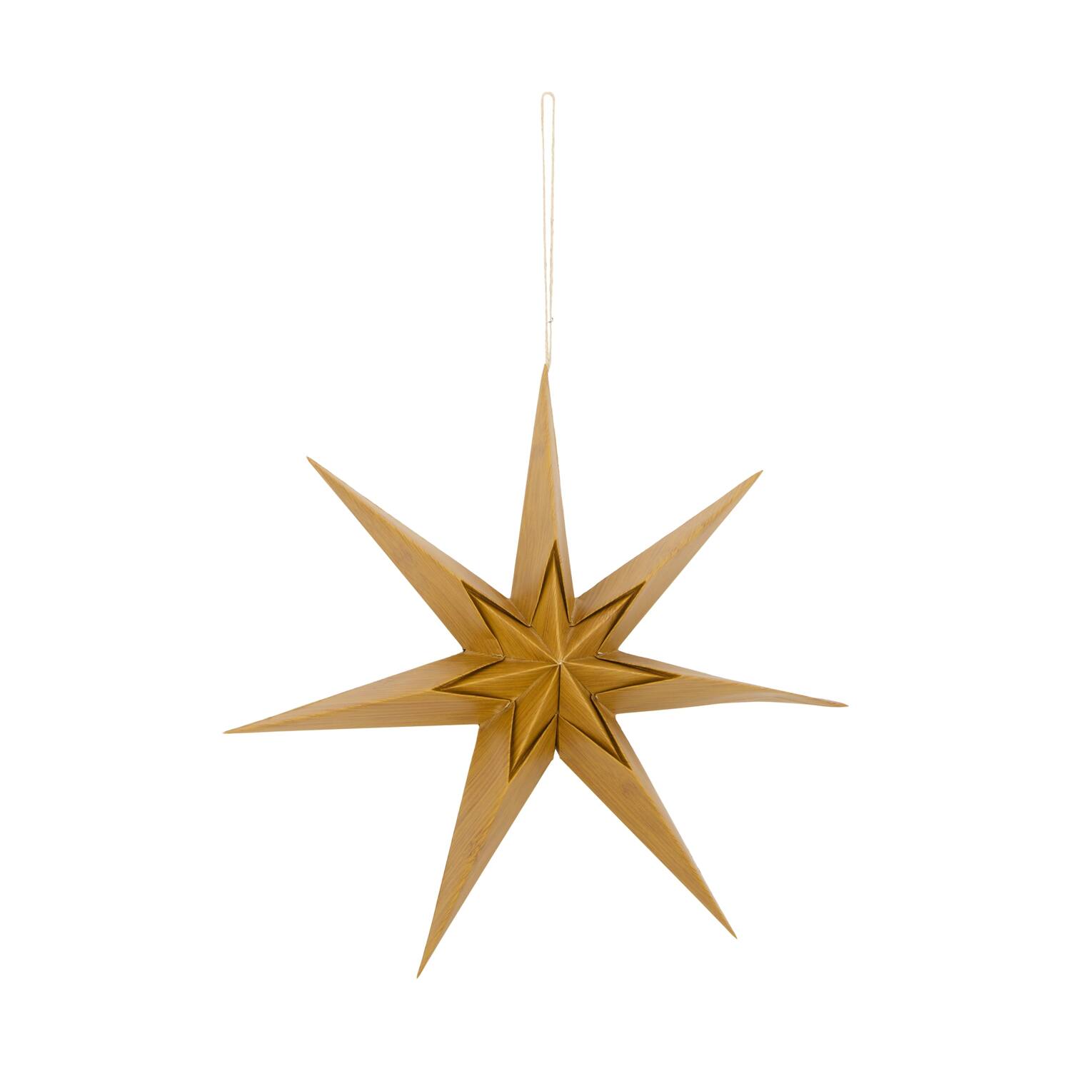 Hanger star wood print paper 40x12x40cm FSC mix 100%