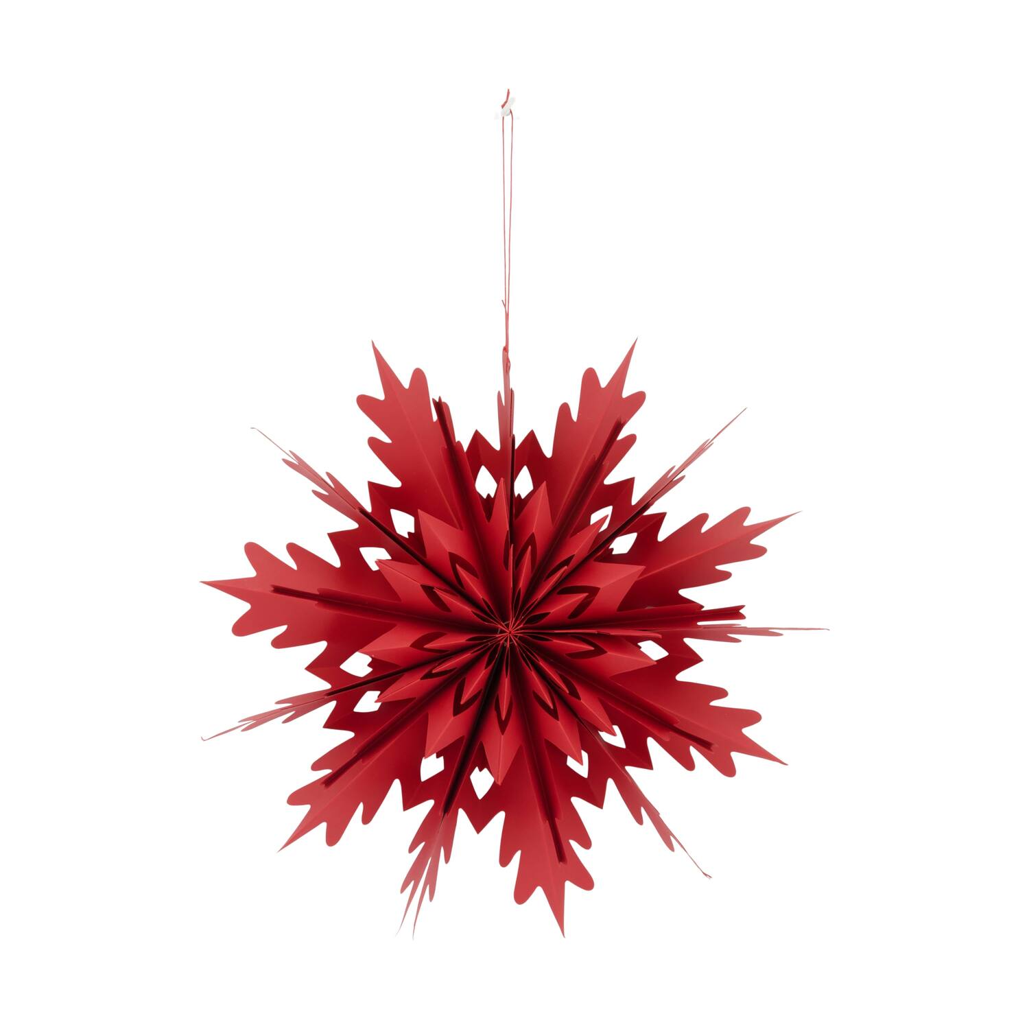 Hanger snowflake paper 40x9x40cm FSC Mix 100% - Red