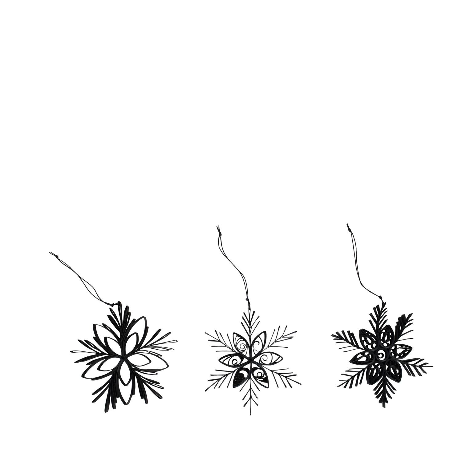 Hanger snowflake paper 13x1x13cm FSC mix 100% - Black