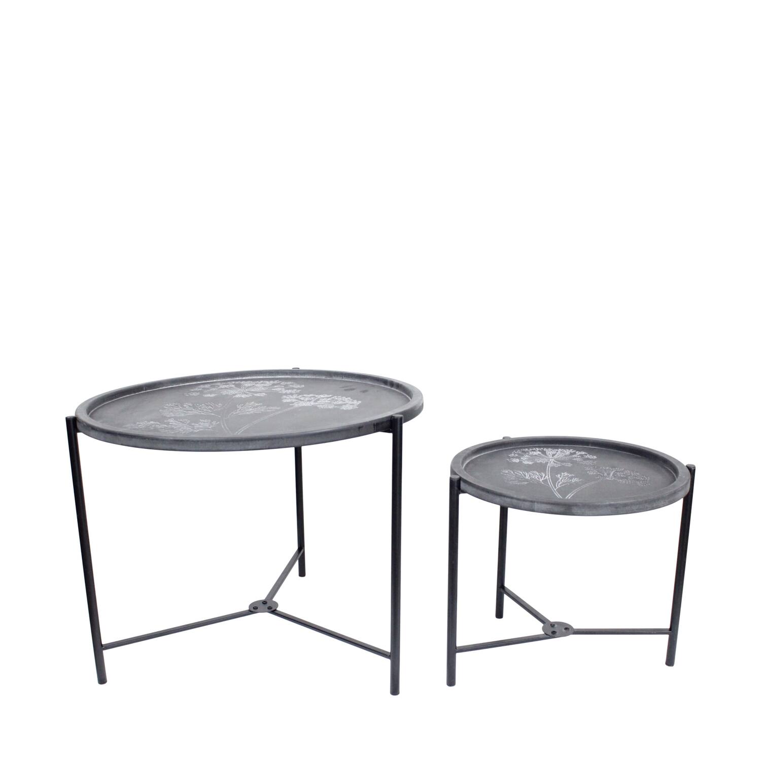 Table mdf / metal 58x58x46cm S/2 FSC 100%