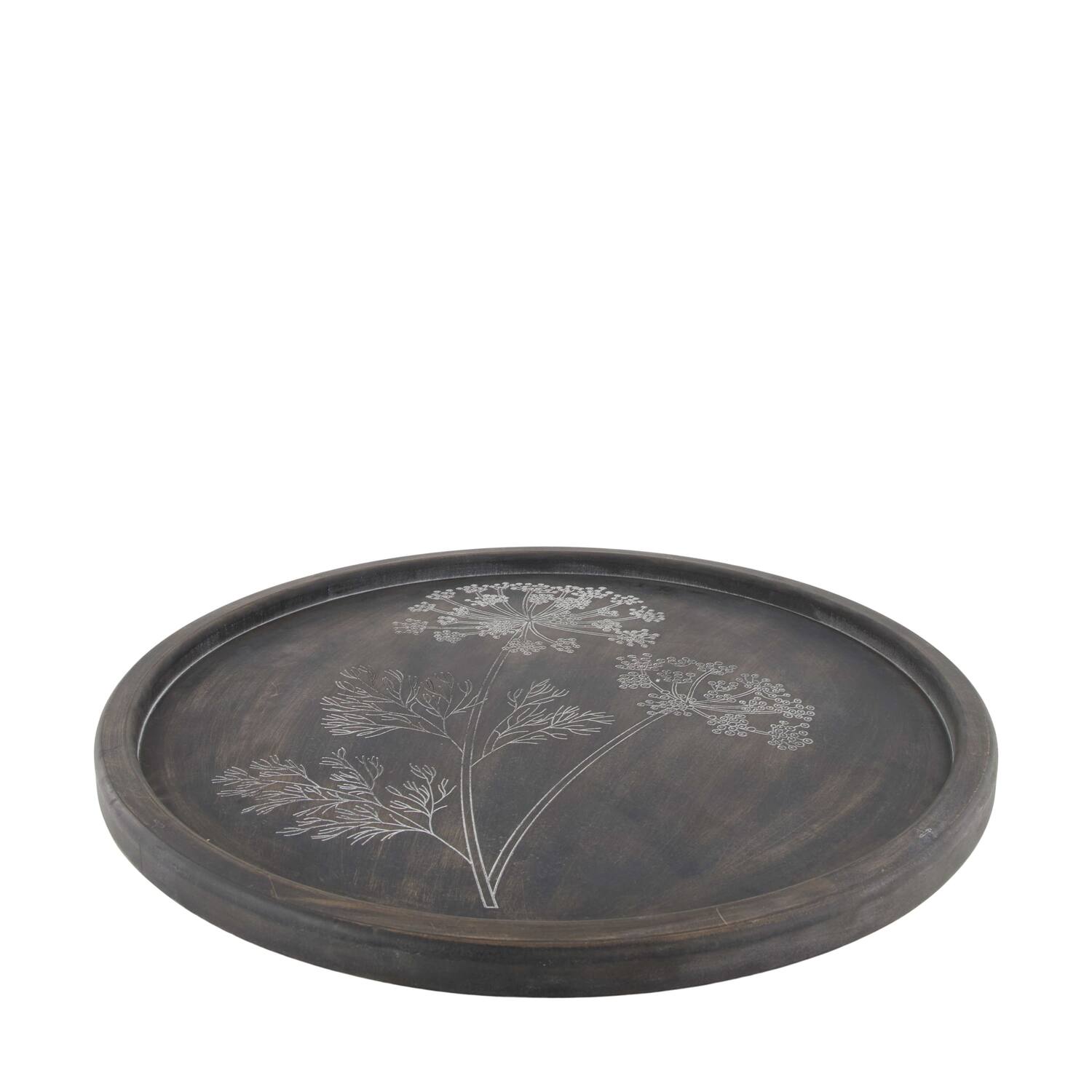 Tray round mdf 58x58x2.5cm FSC 100% - Black