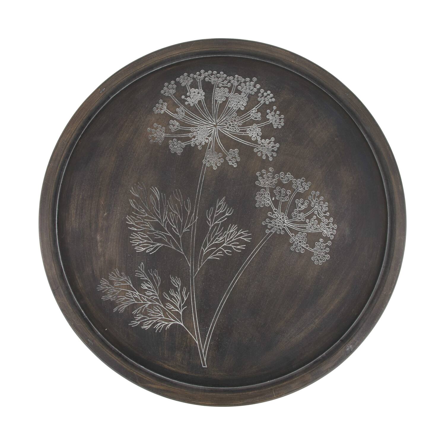 Tray round mdf 58x58x2.5cm FSC 100% - Black