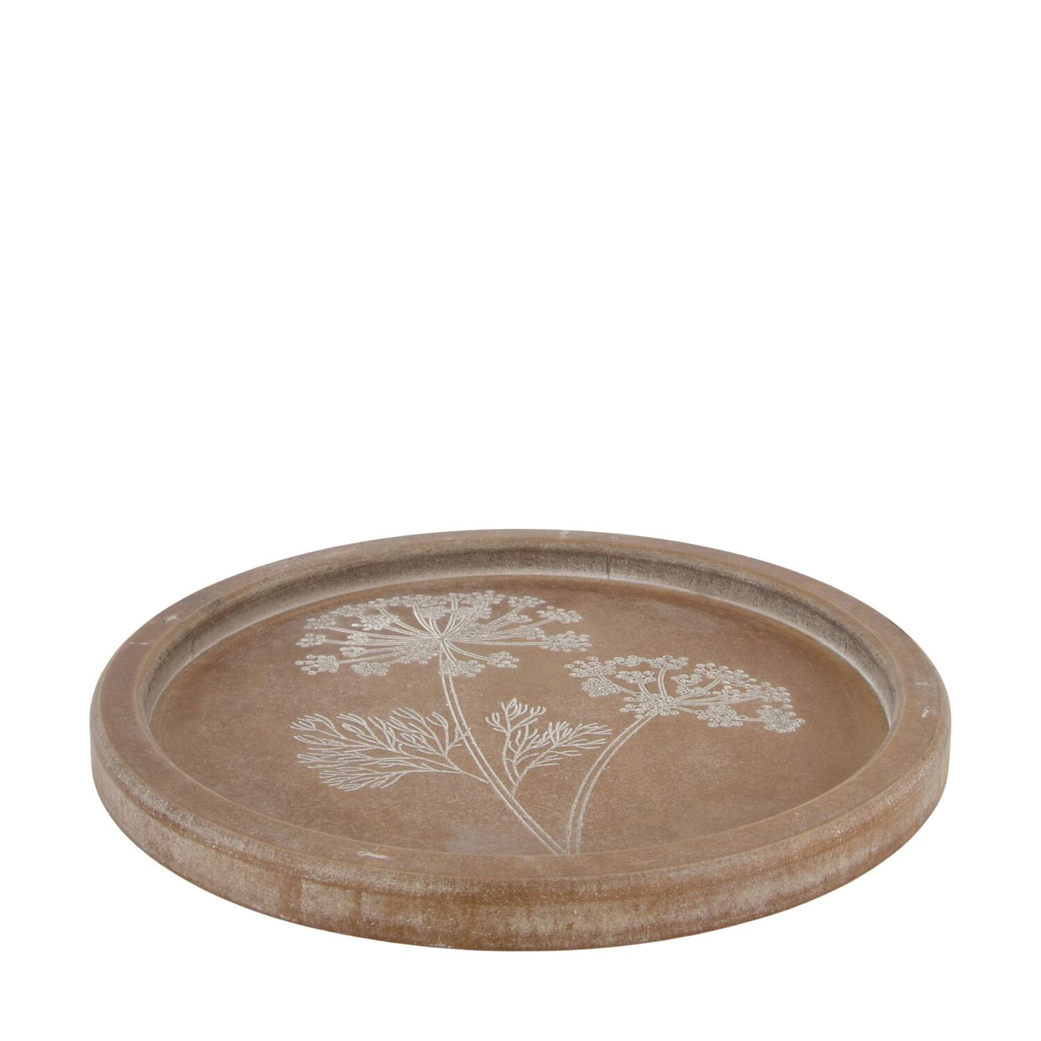 Tray round mdf 38x38x2.5cm FSC 100% - Brown