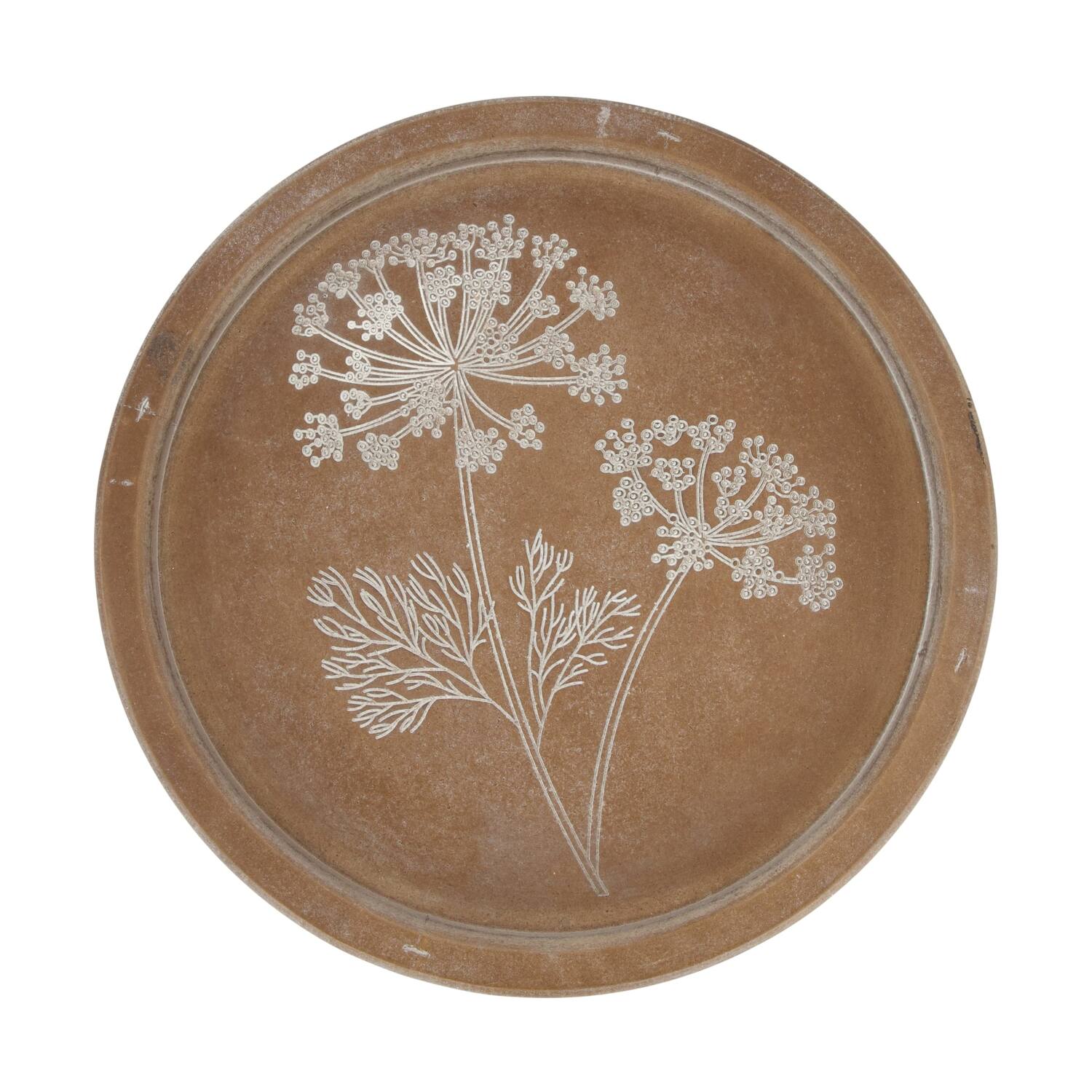 Tray round mdf 38x38x2.5cm FSC 100% - Brown