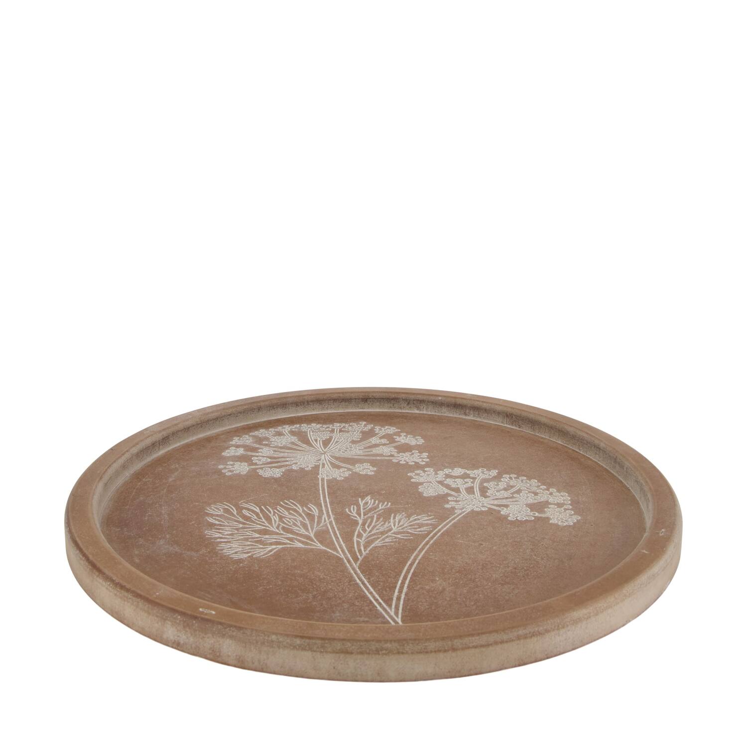 Tray round mdf 48x48x2.5cm FSC 100% - Brown