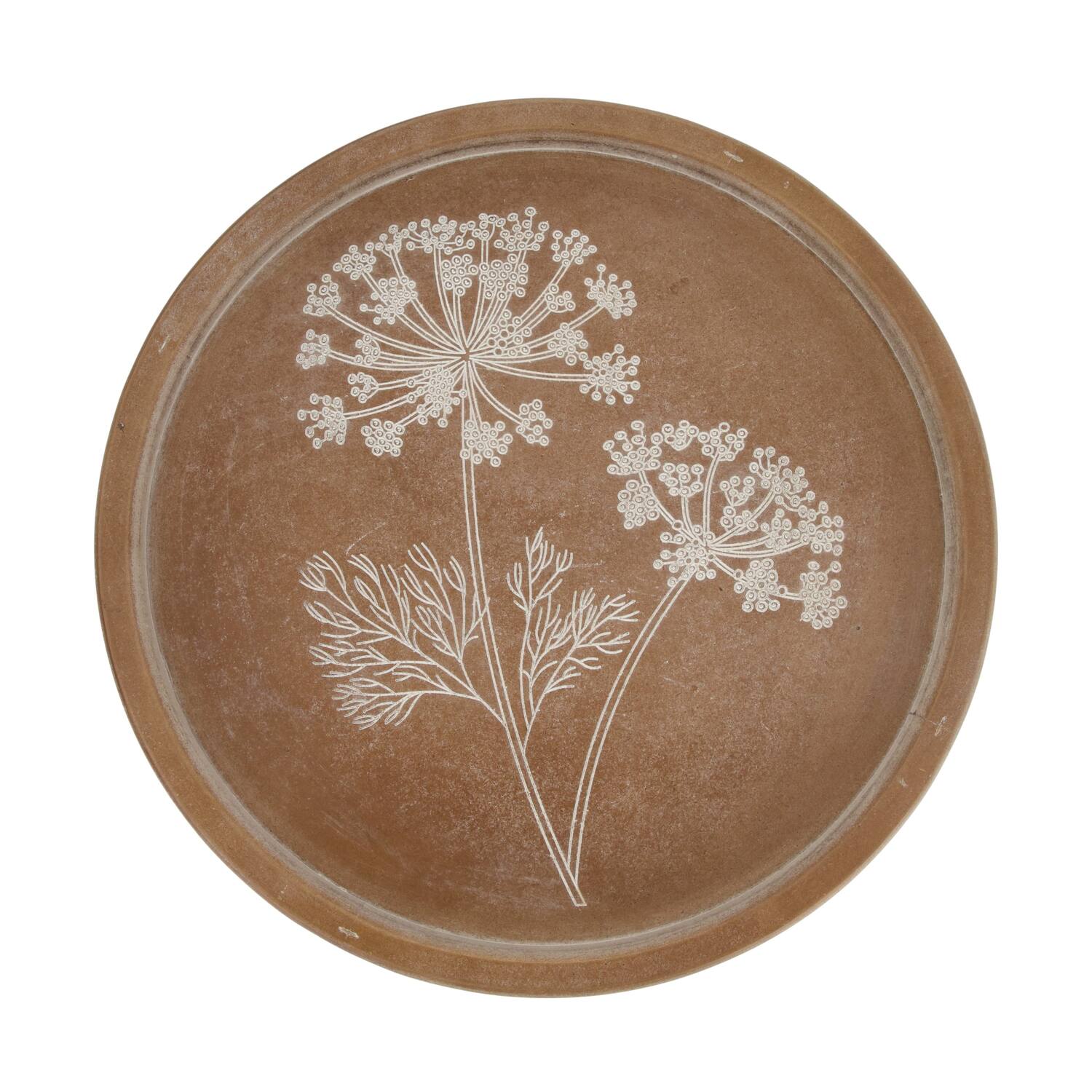 Tray round mdf 48x48x2.5cm FSC 100% - Brown