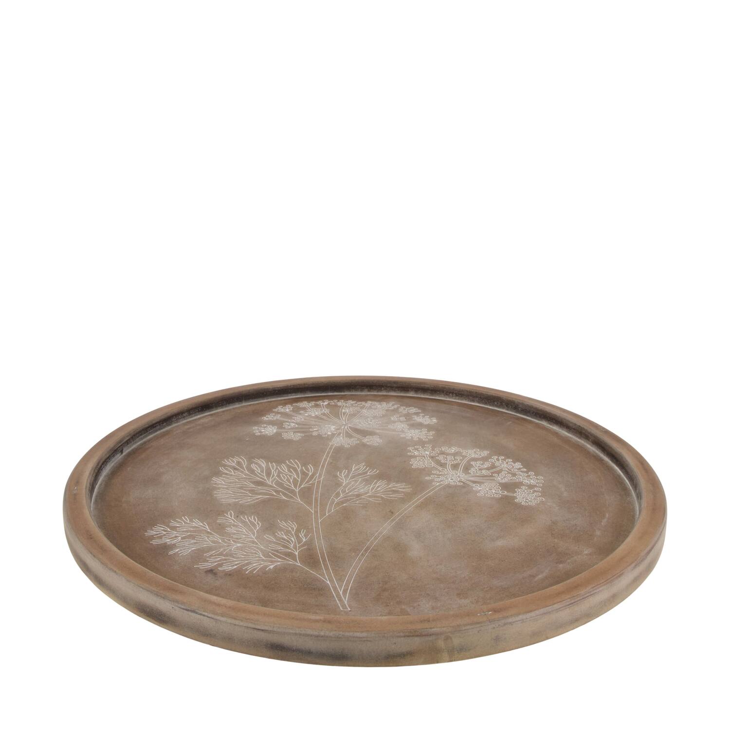 Tray round mdf 58x58x2.5cm FSC 100% - Brown