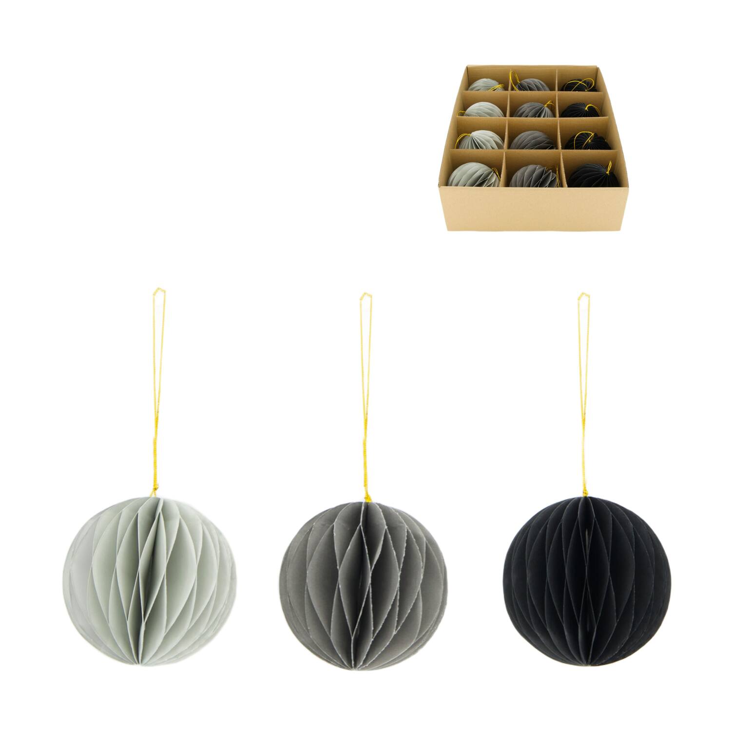 Bauble paper with hanger 8x8x8cm C/3 FSC Mix 100%