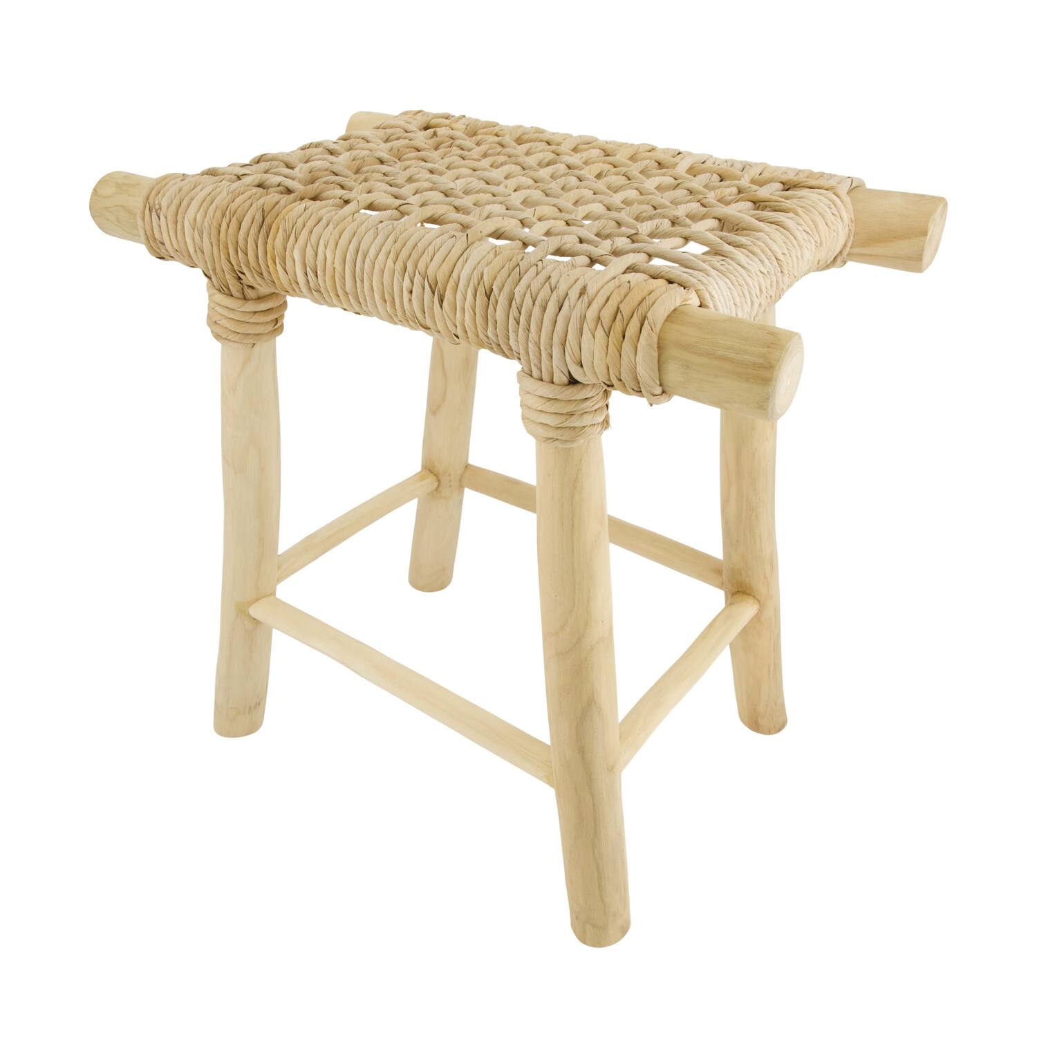 Stool teak wood 45x28x45cm FSC 100%