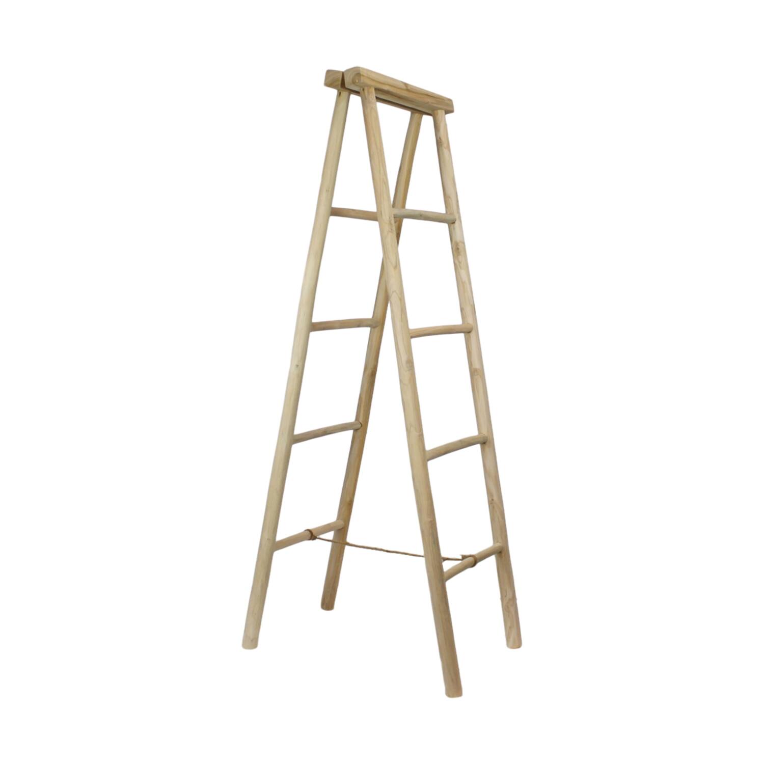 Ladder double teak wood 50x65x150cm FSC Recycled 100%