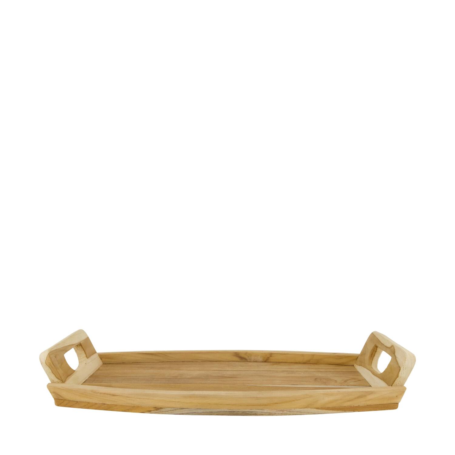 Tray teak wood with handle 58x28x8cm FSC 100%
