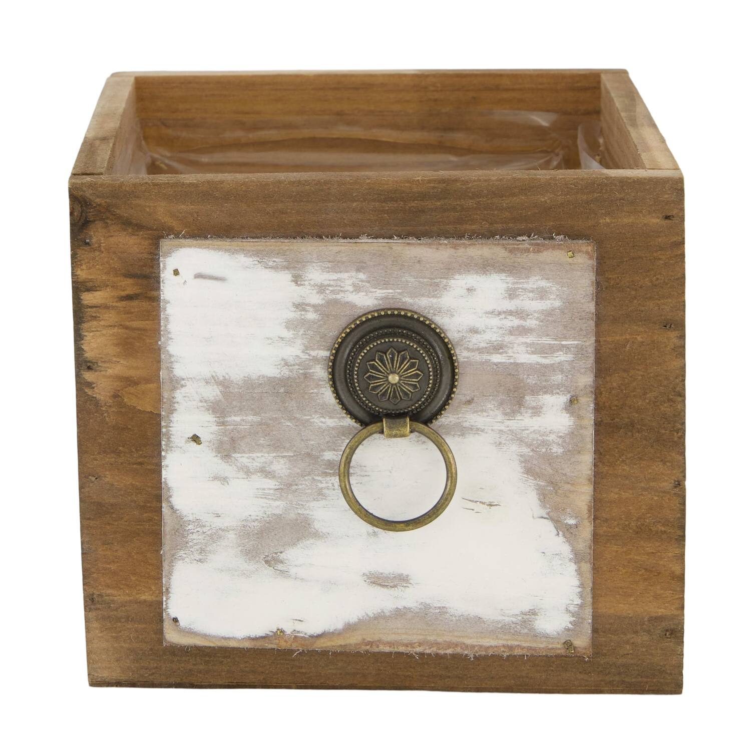 Planter fir wood with plastic 14x14x12.5cm FSC 100%