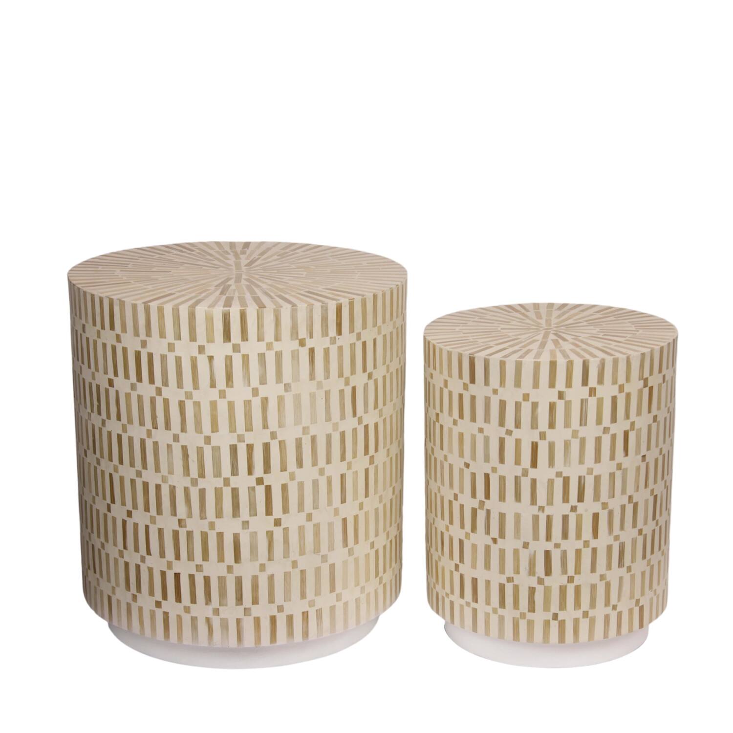 Side table round bamboo / mdf 47x47x50cm S/2 FSC 100%