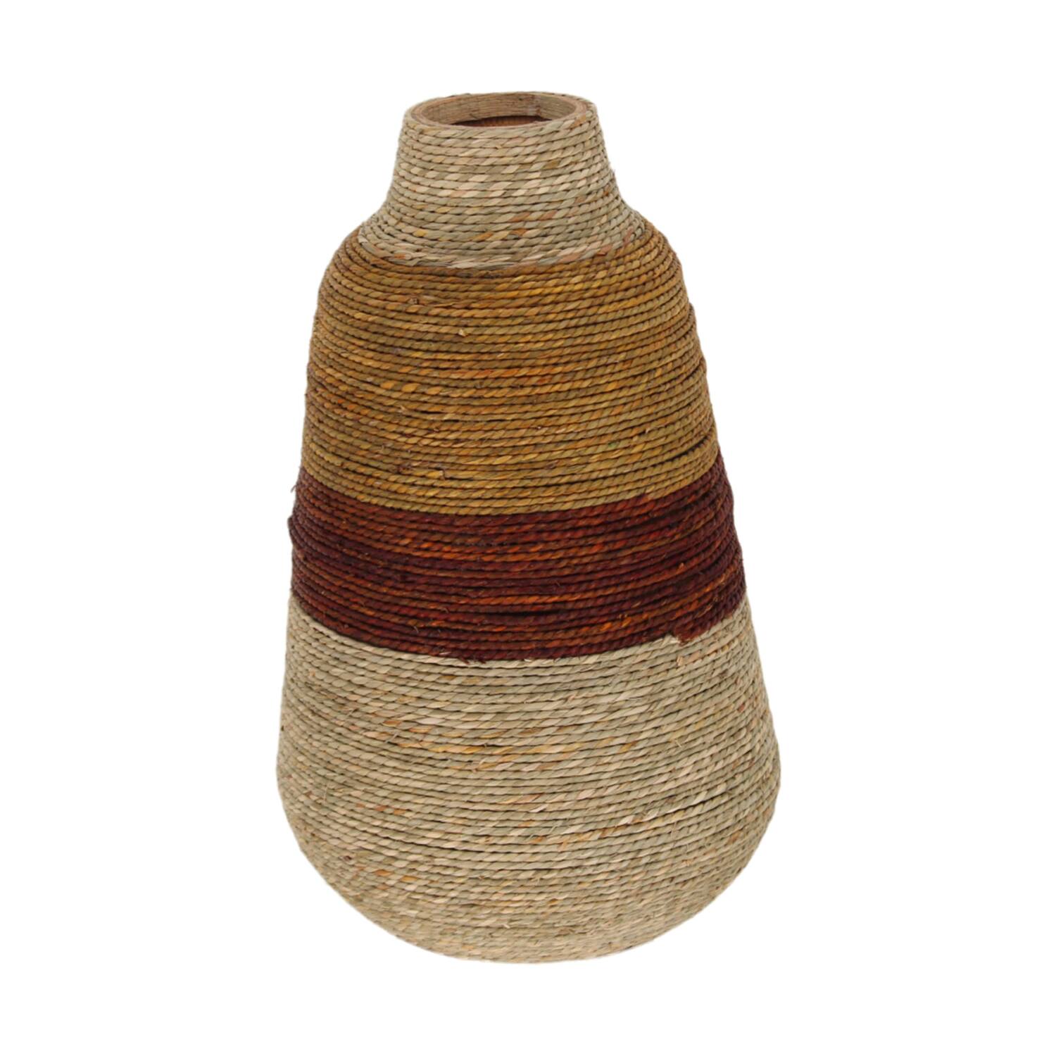 Vase seagrass / bamboo 25x25x42cm FSC 100%
