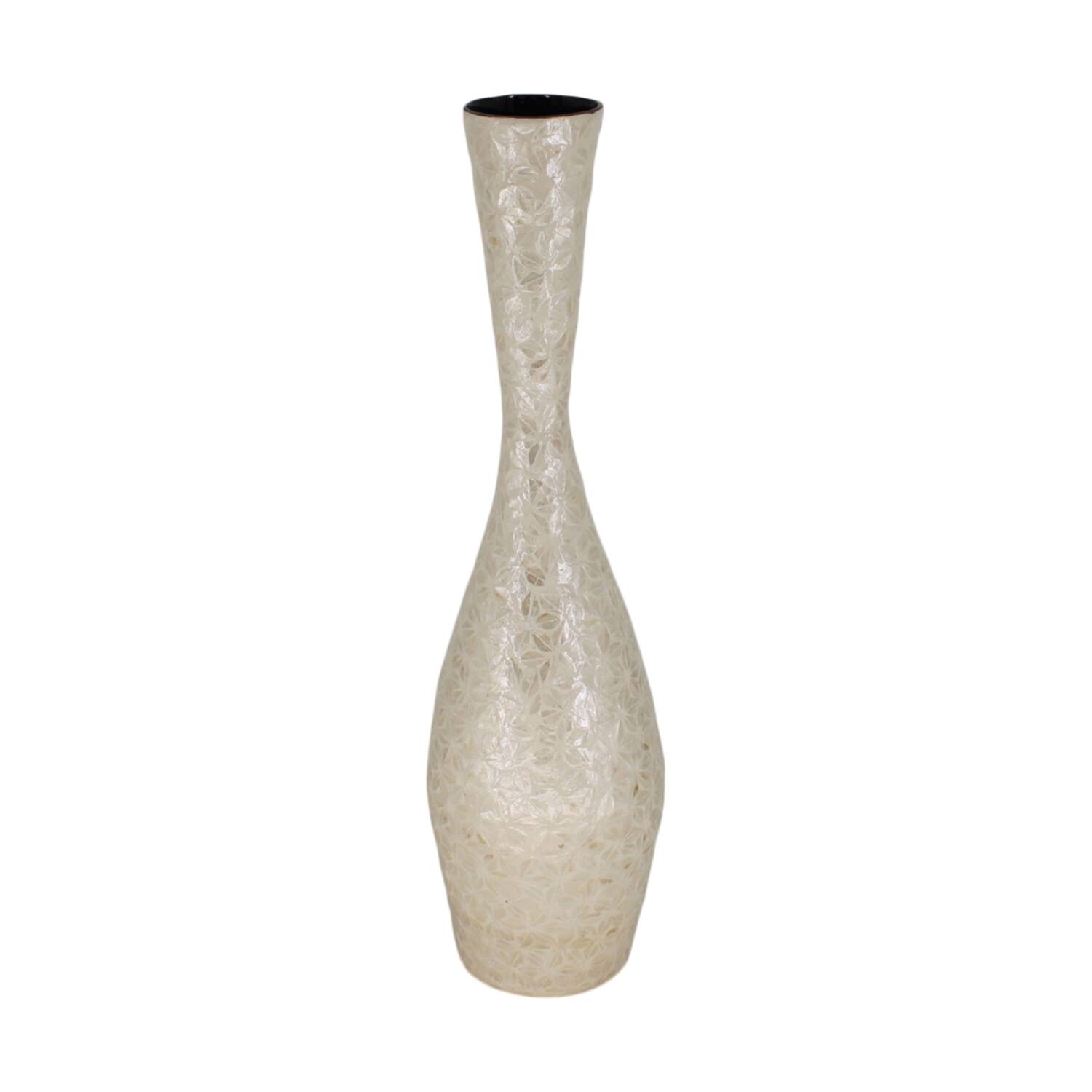 Vase capiz  bamboo 22x22x80cm FSC 100% - White