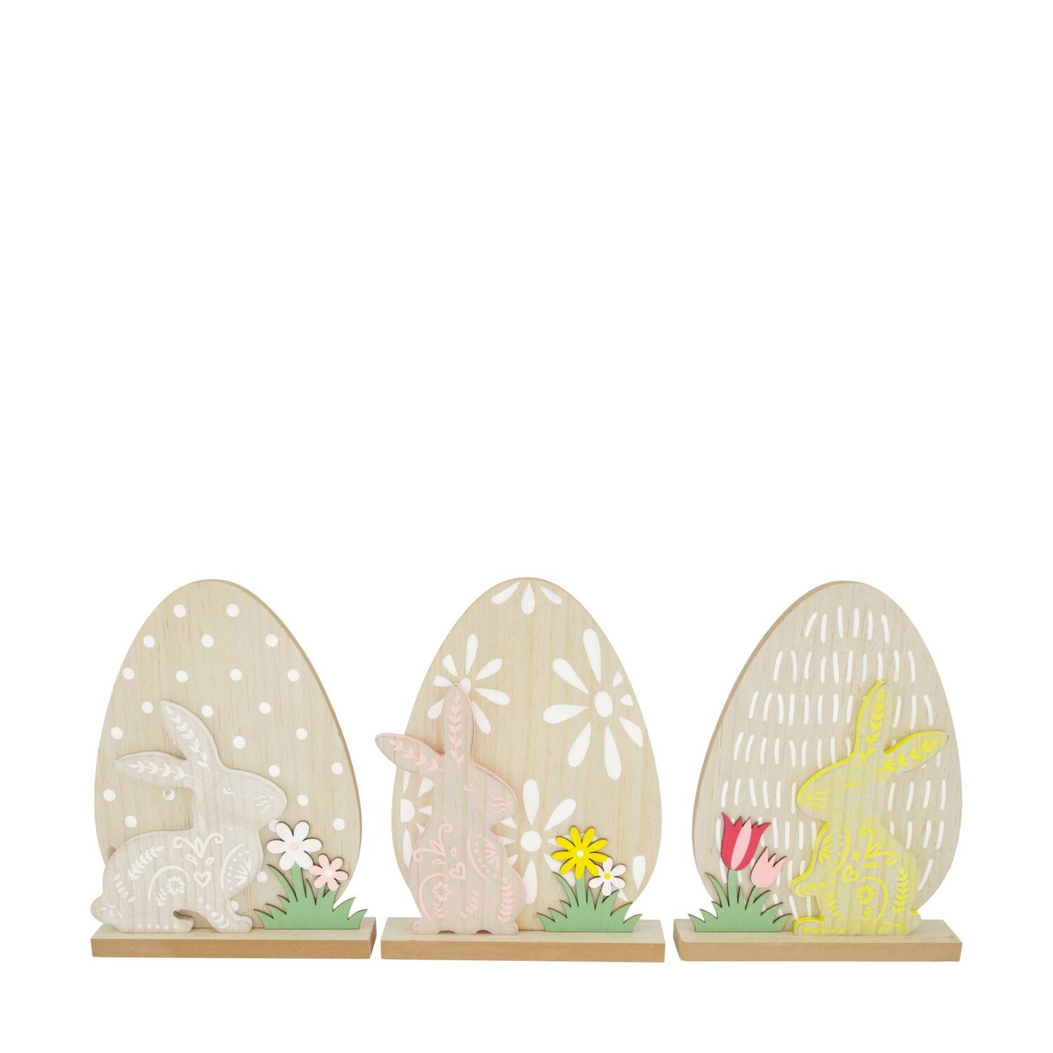 Figurine rabbit with egg mdf on stand 21x4.5x28cm A/3 FSC 100%