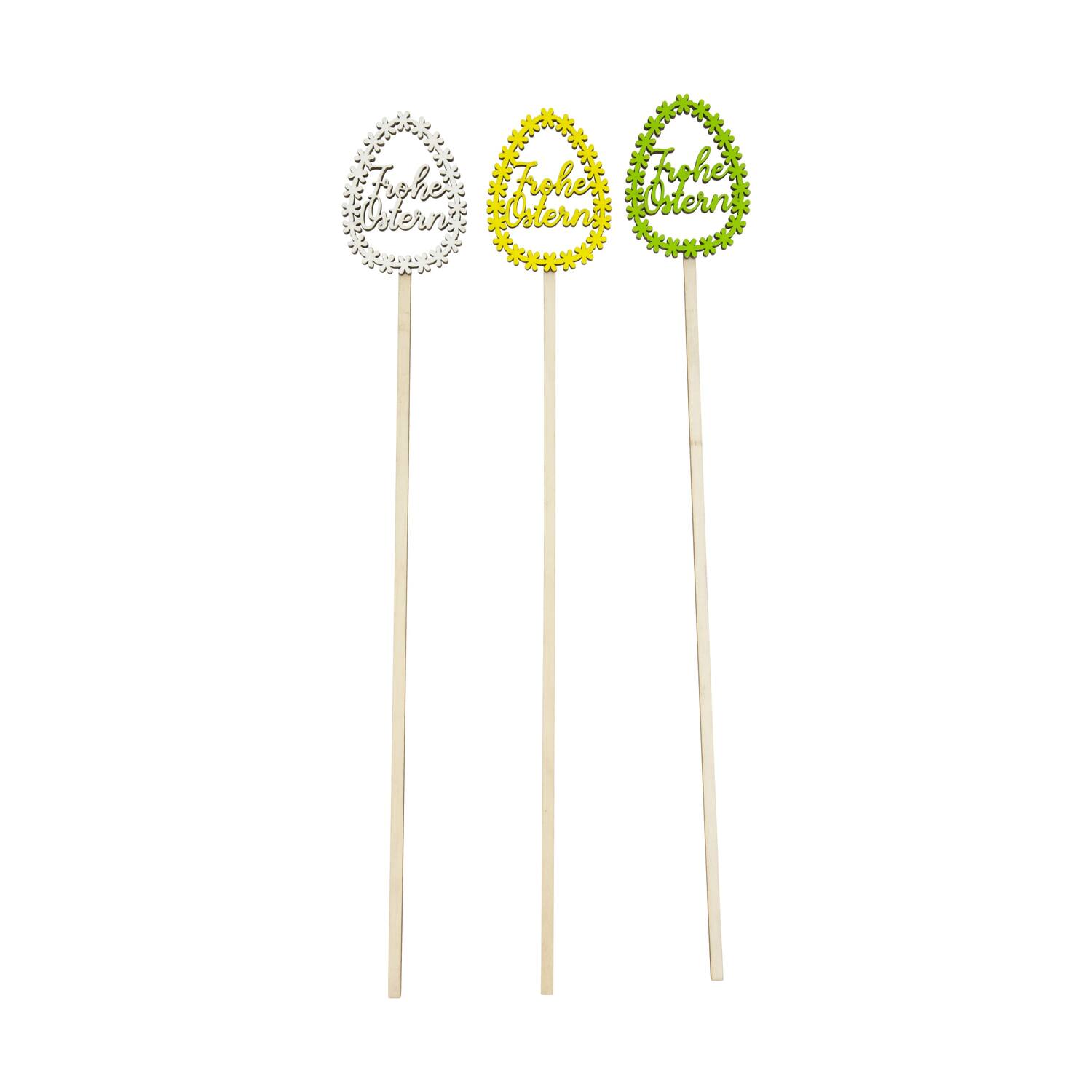 Stick frohe ostern egg ply wood 6.8x0.8x48cm C/3 FSC 100%