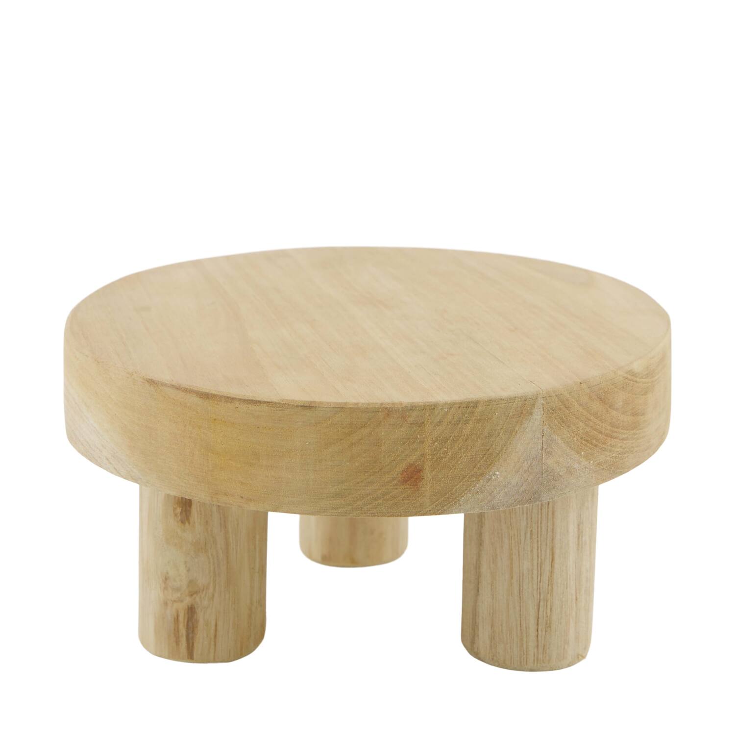 Tray round teak wood on feet 18x18x9cm FSC 100%
