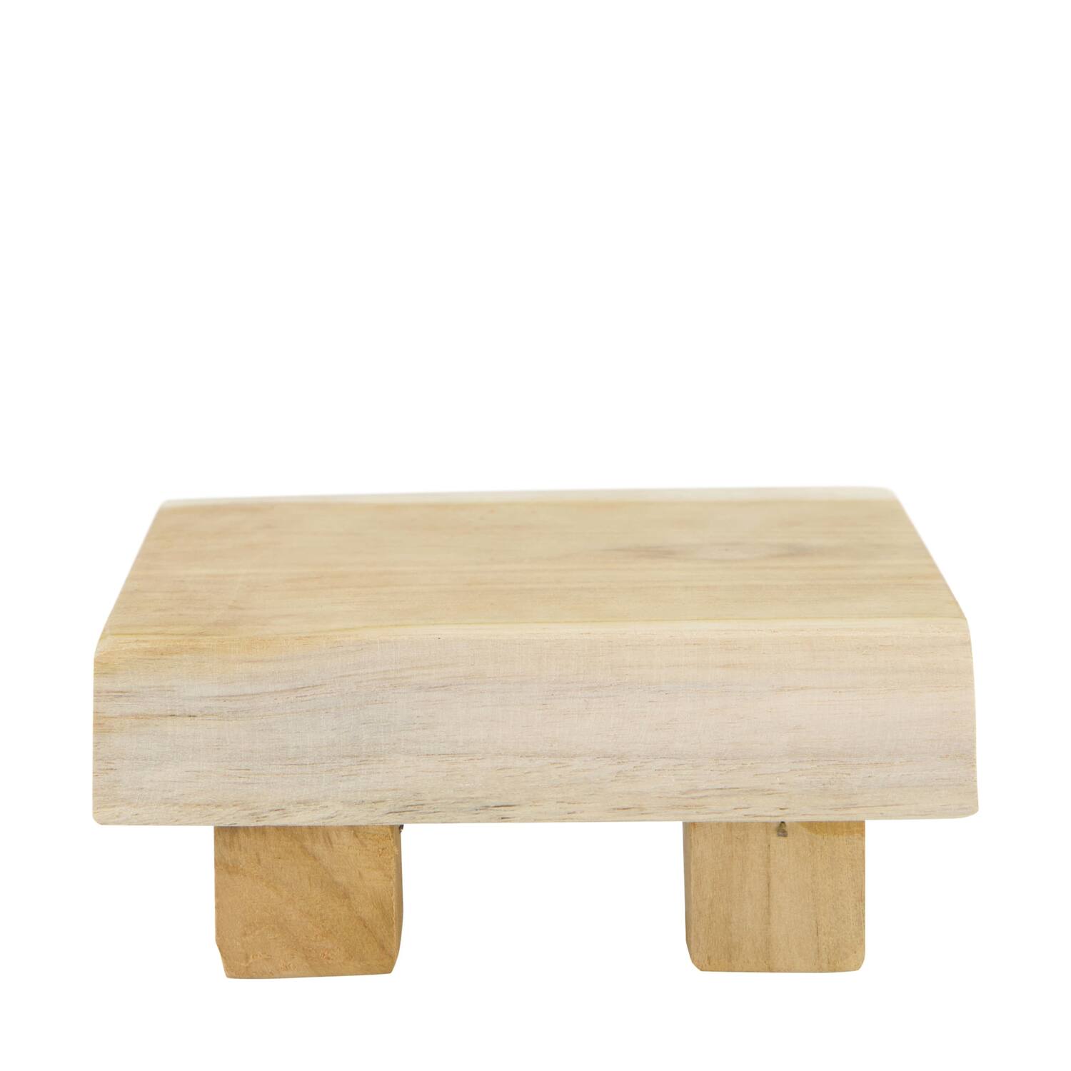Tray square teak wood on feet 15x15x6cm FSC 100% - Natural