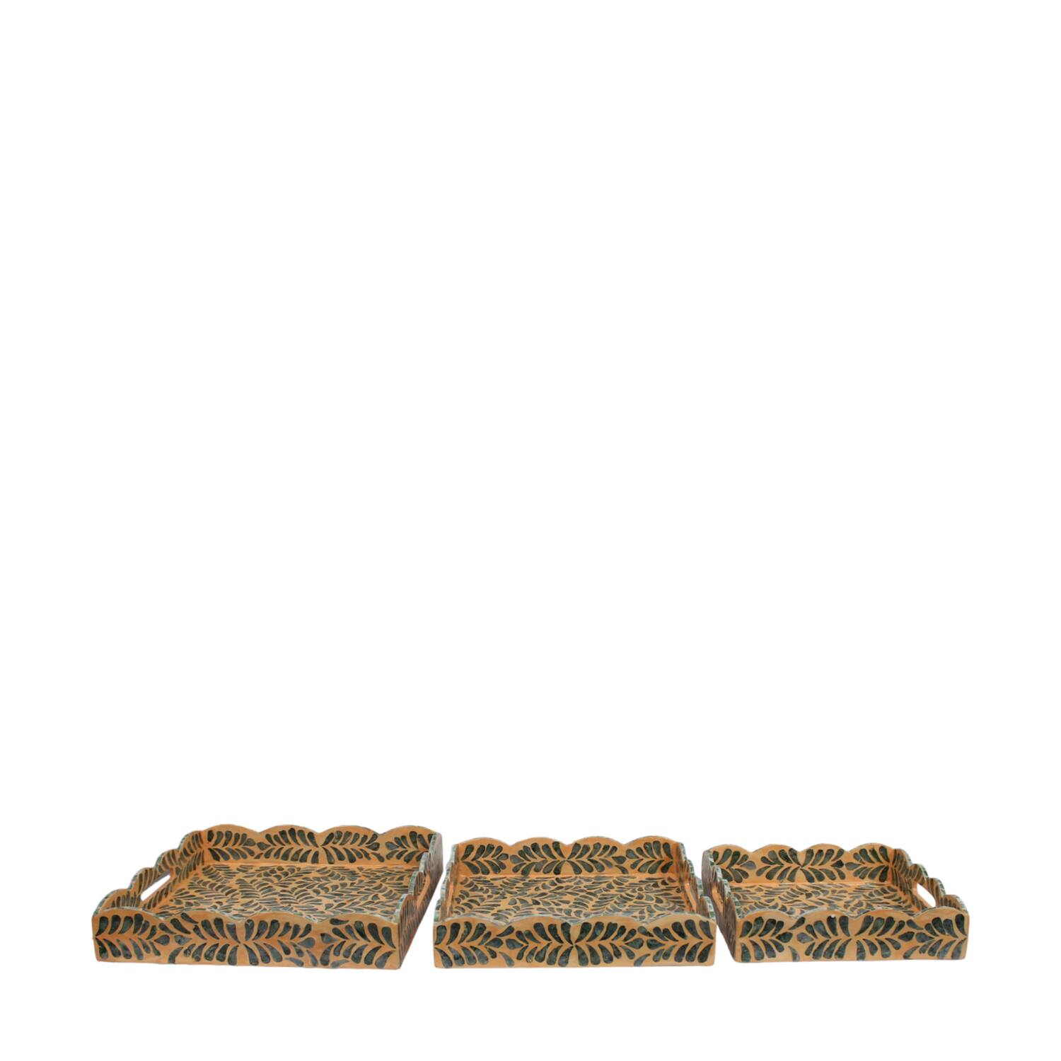 Tray square mdf 38x38x7.5cm S/3 FSC 100%