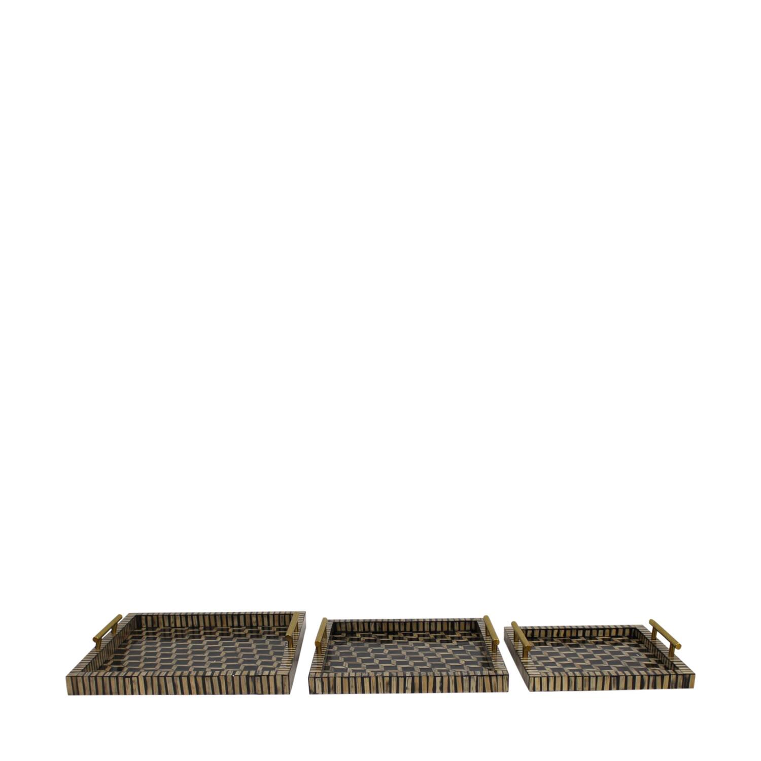 Tray square mdf  bamboo 38x38x6cm  FSC 100% - Natural