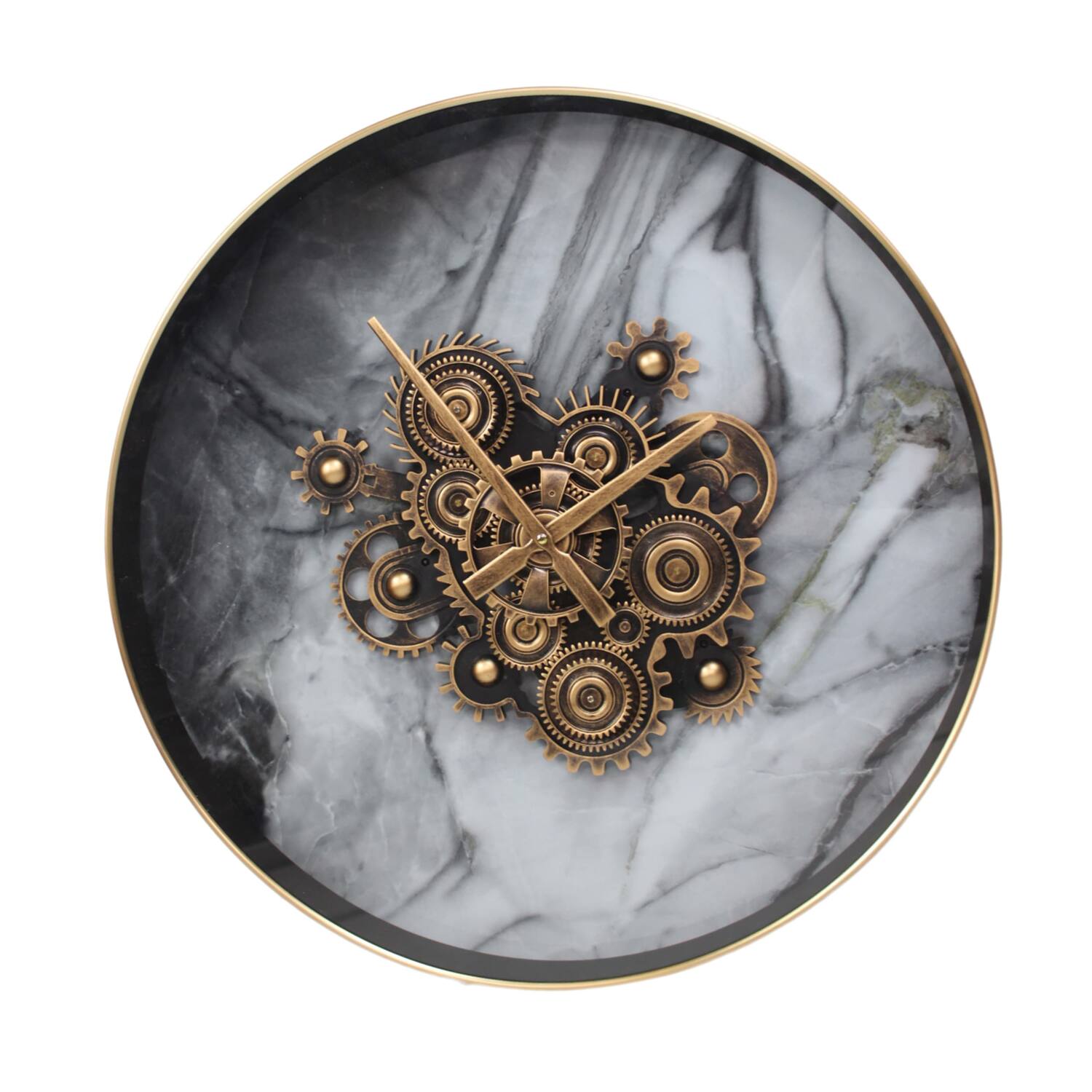 Clock round mdf 60x60x7.5cm FSC Mix 100% - Gold