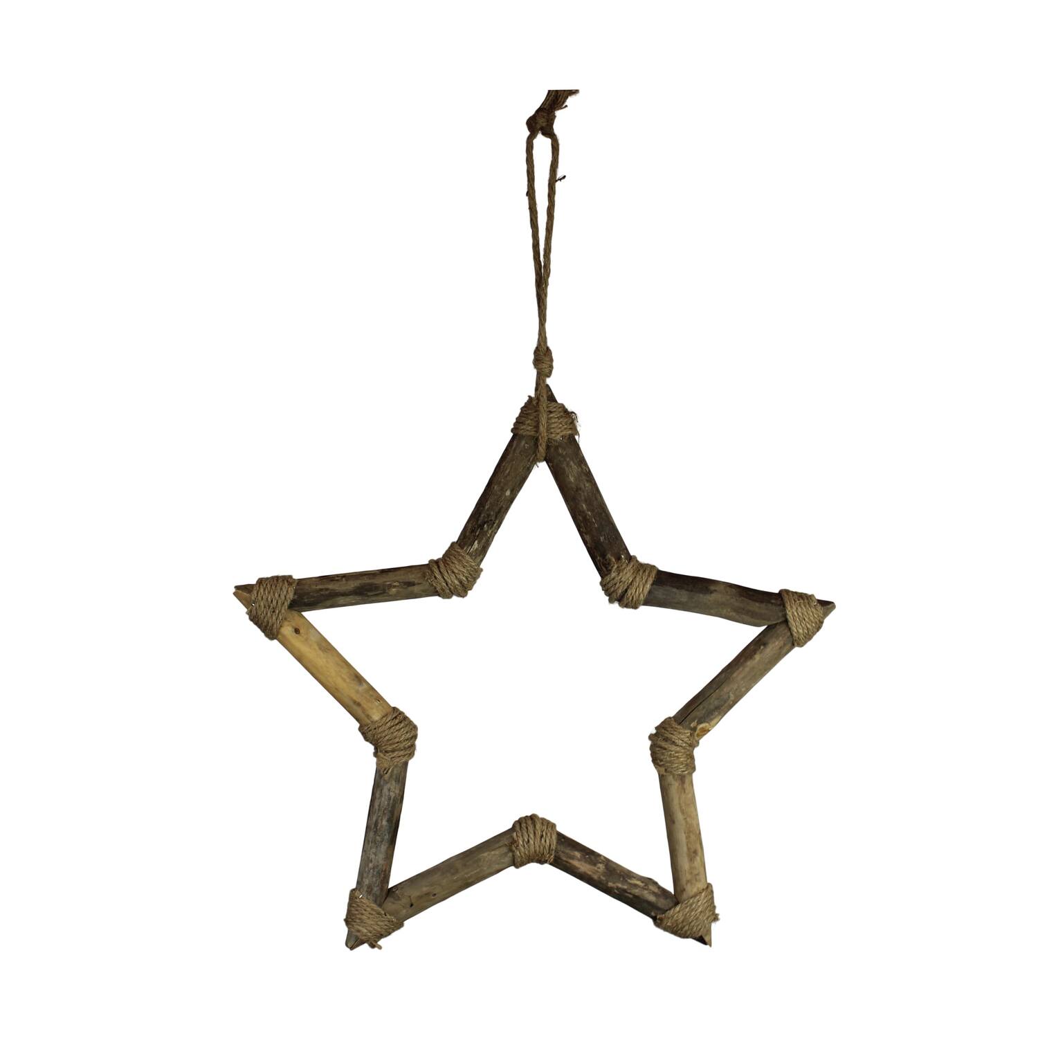 Hanger star poplar wood 58x58x3.5cm FSC 100% - Natural
