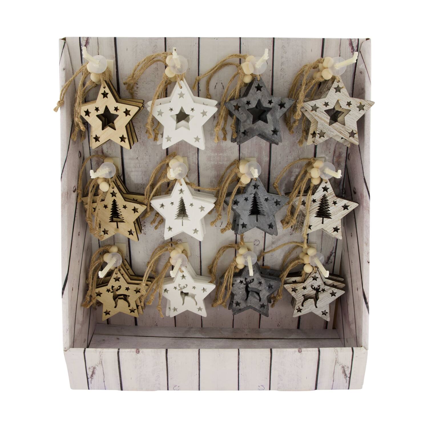 Hanger star poplar wood 10x0.5x10cm  FSC 100% - Multi
