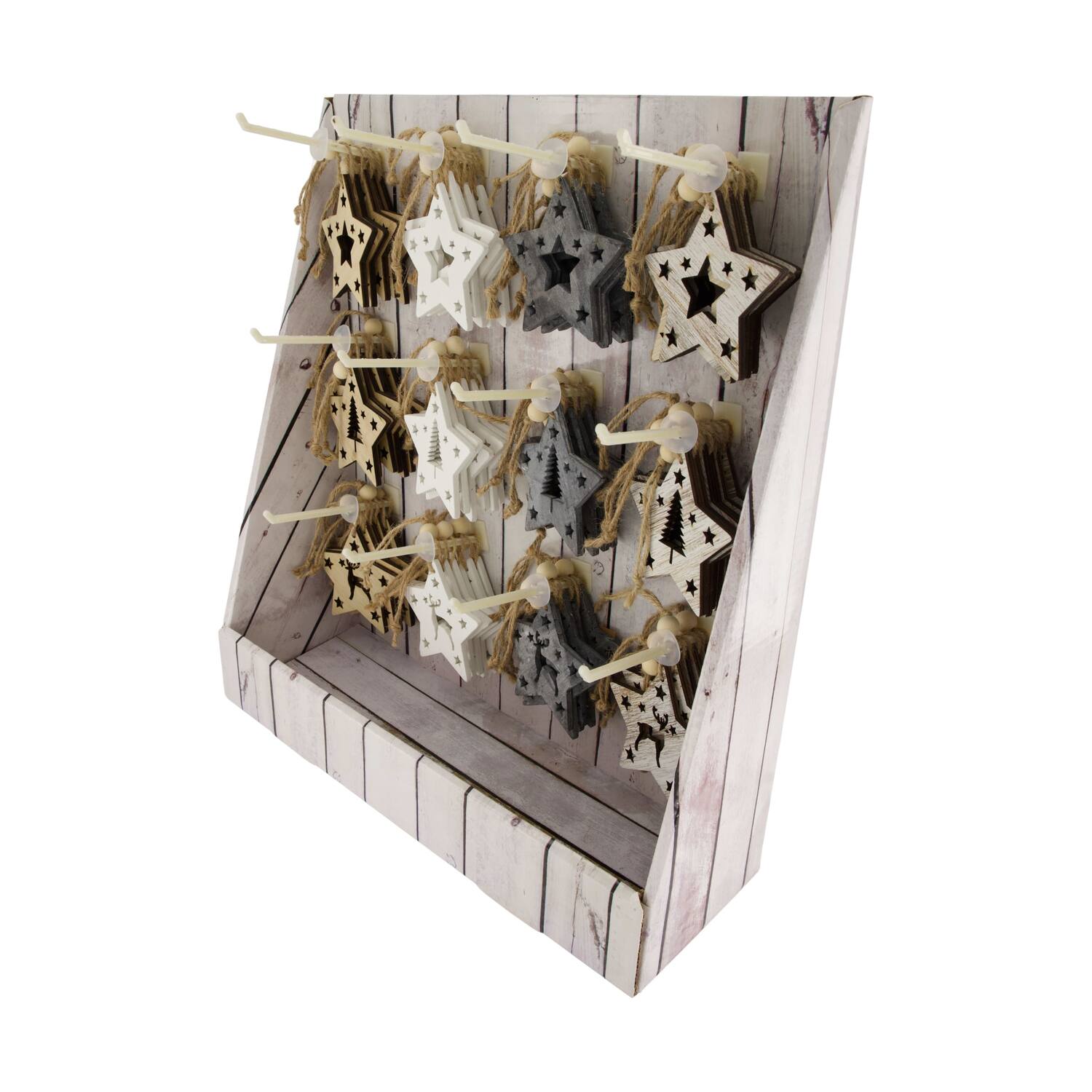 Hanger star poplar wood 10x0.5x10cm  FSC 100% - Multi