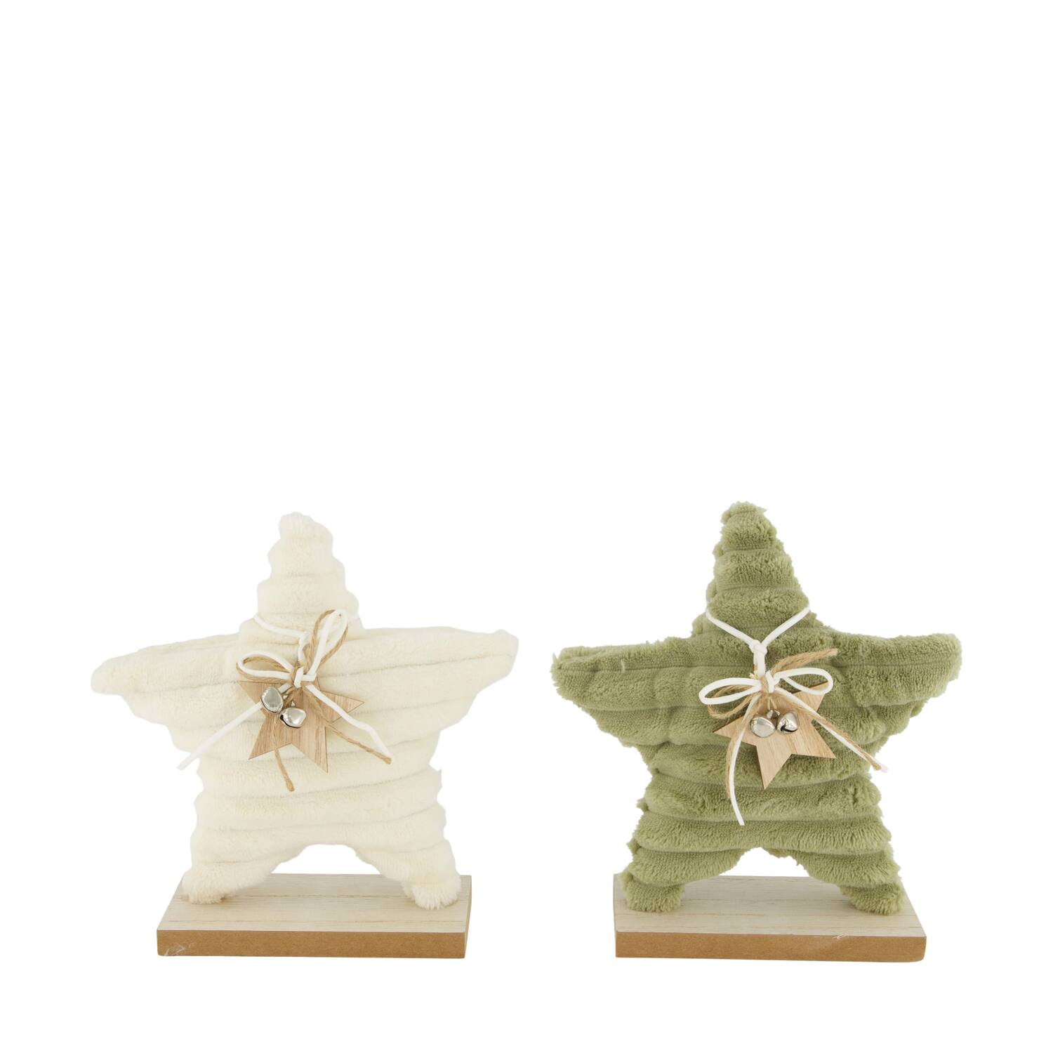 Statue star plywood with fabric 17x6x18.5cm C/2 FSC 100%