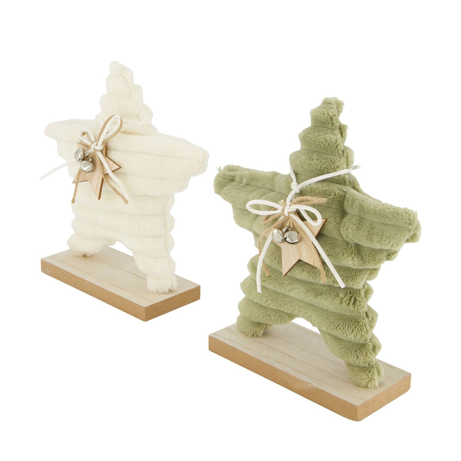Statue star plywood with fabric 17x6x18.5cm C/2 FSC 100%