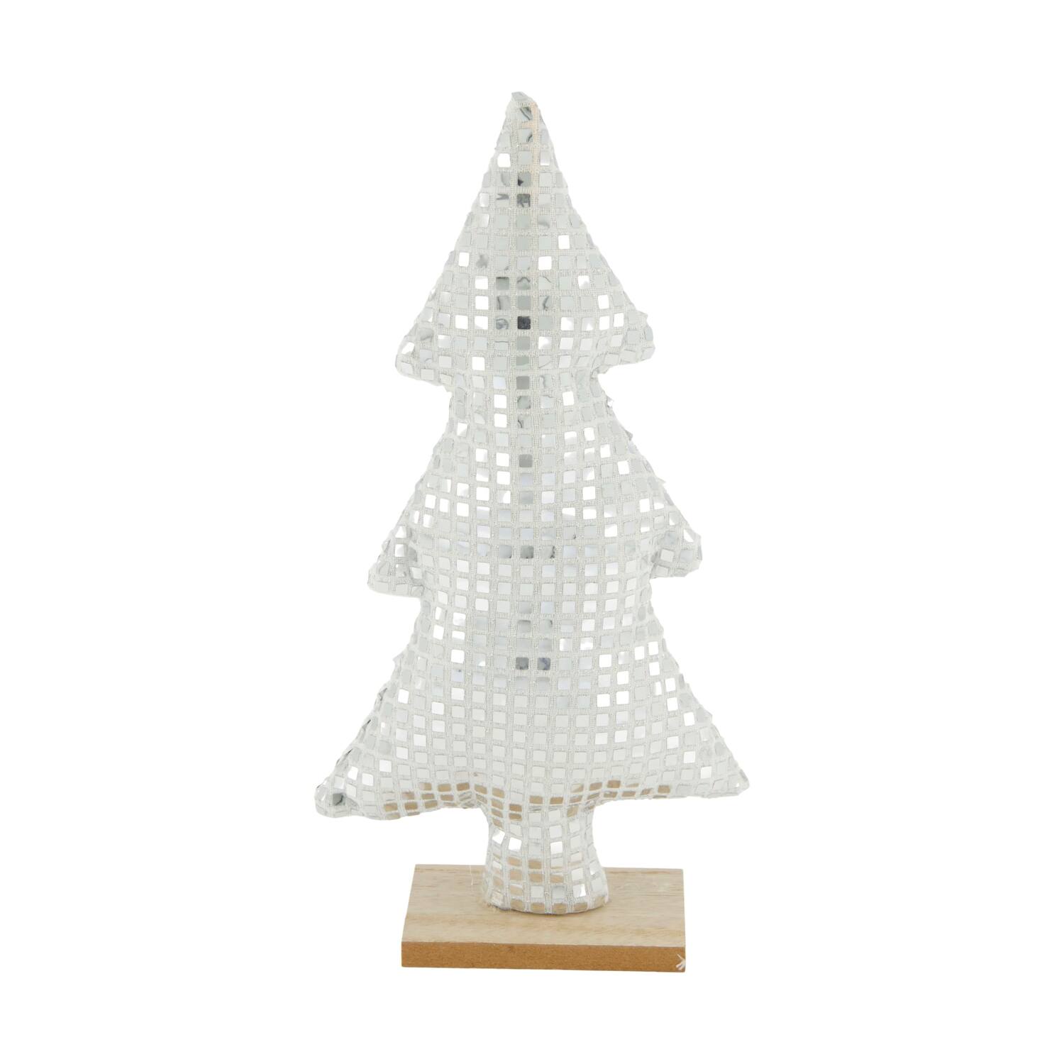 Statue tree mdf with fabric 14x5x28cm FSC 100% - Silver