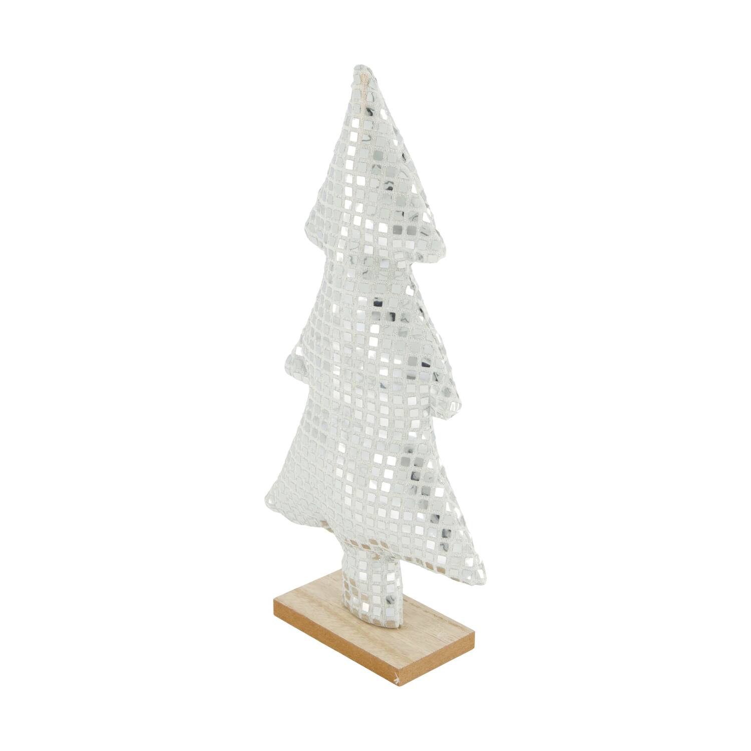 Statue tree mdf with fabric 14x5x28cm FSC 100% - Silver
