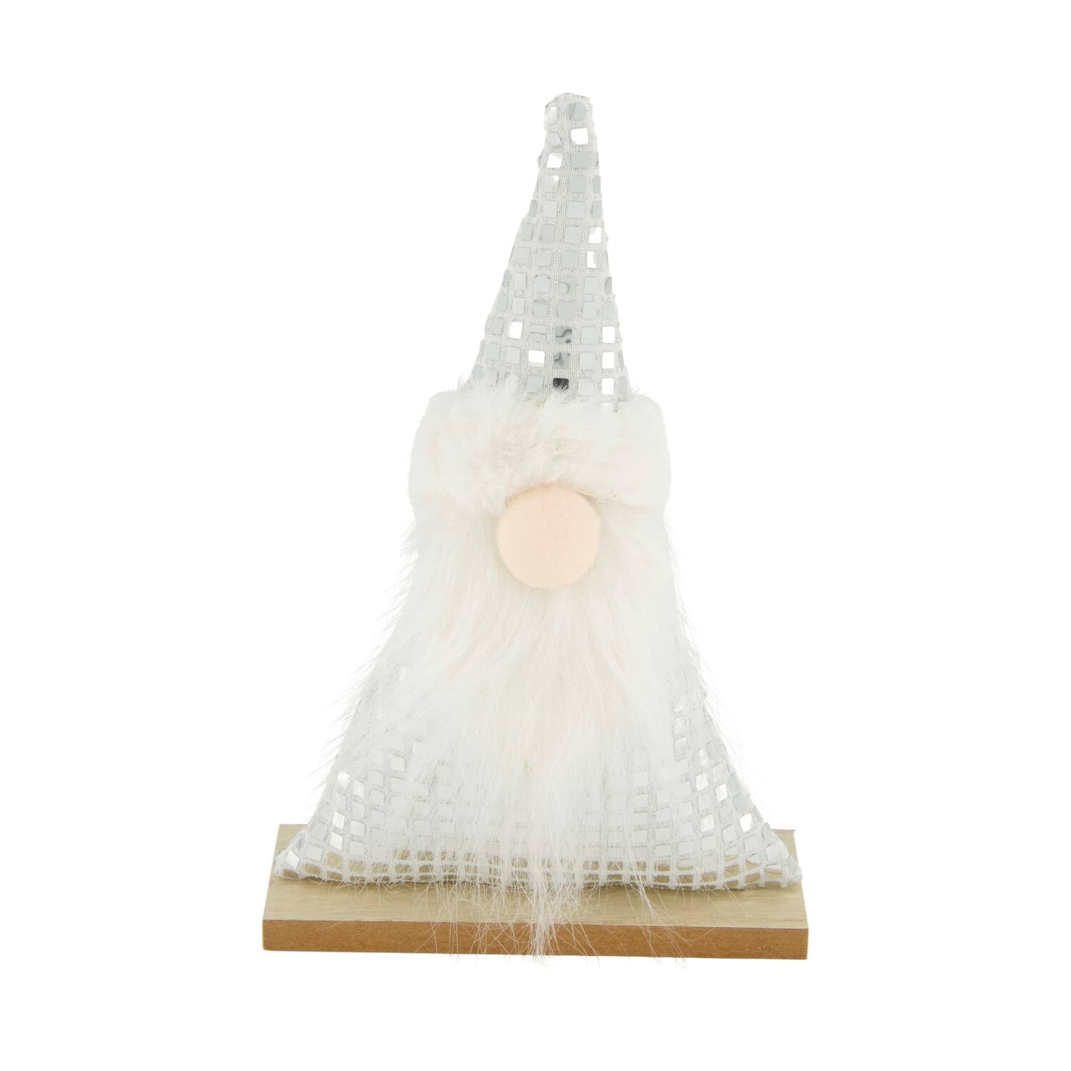 Figurine gnome mdf with fabric 14x5x22cm FSC 100% - Silver
