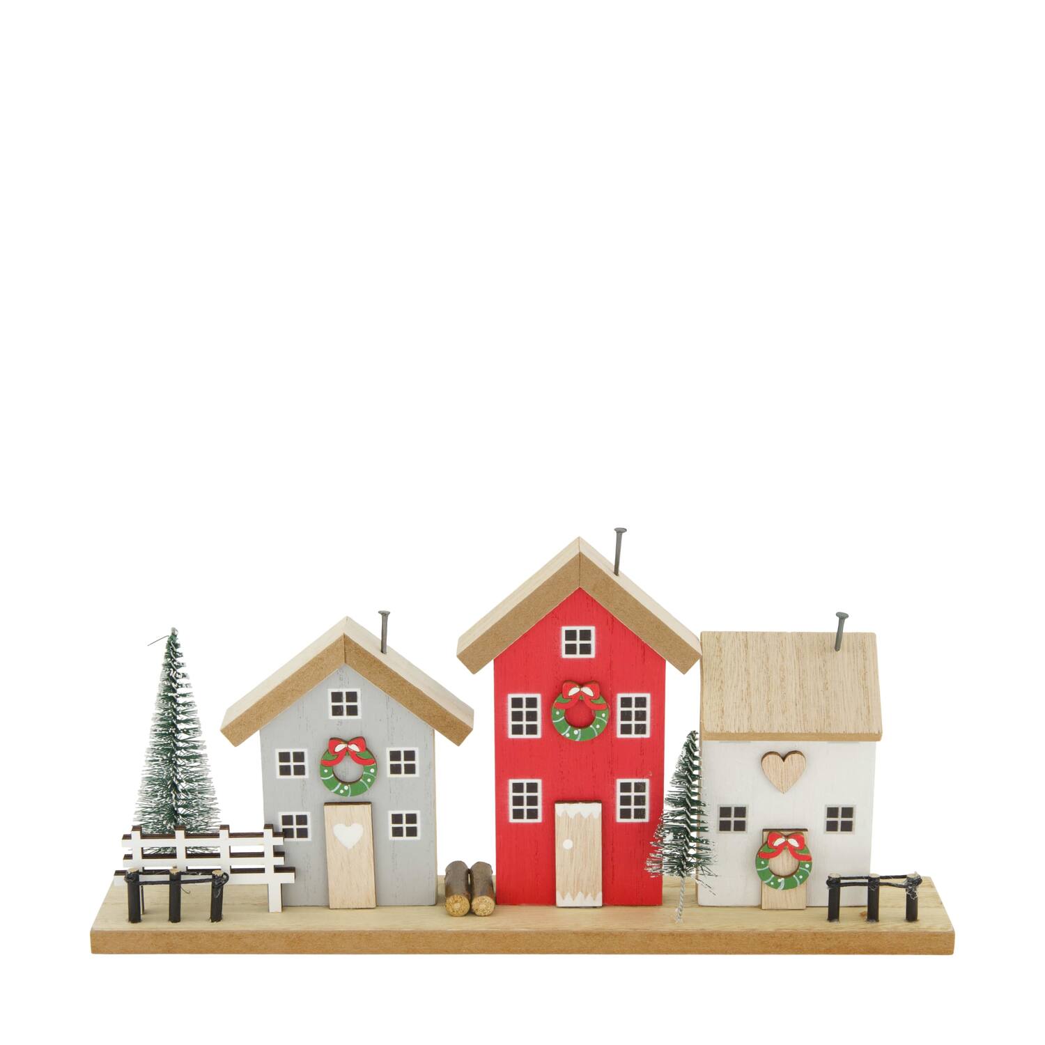 Figurine house mdf 30x5x14cm FSC 100% - Red