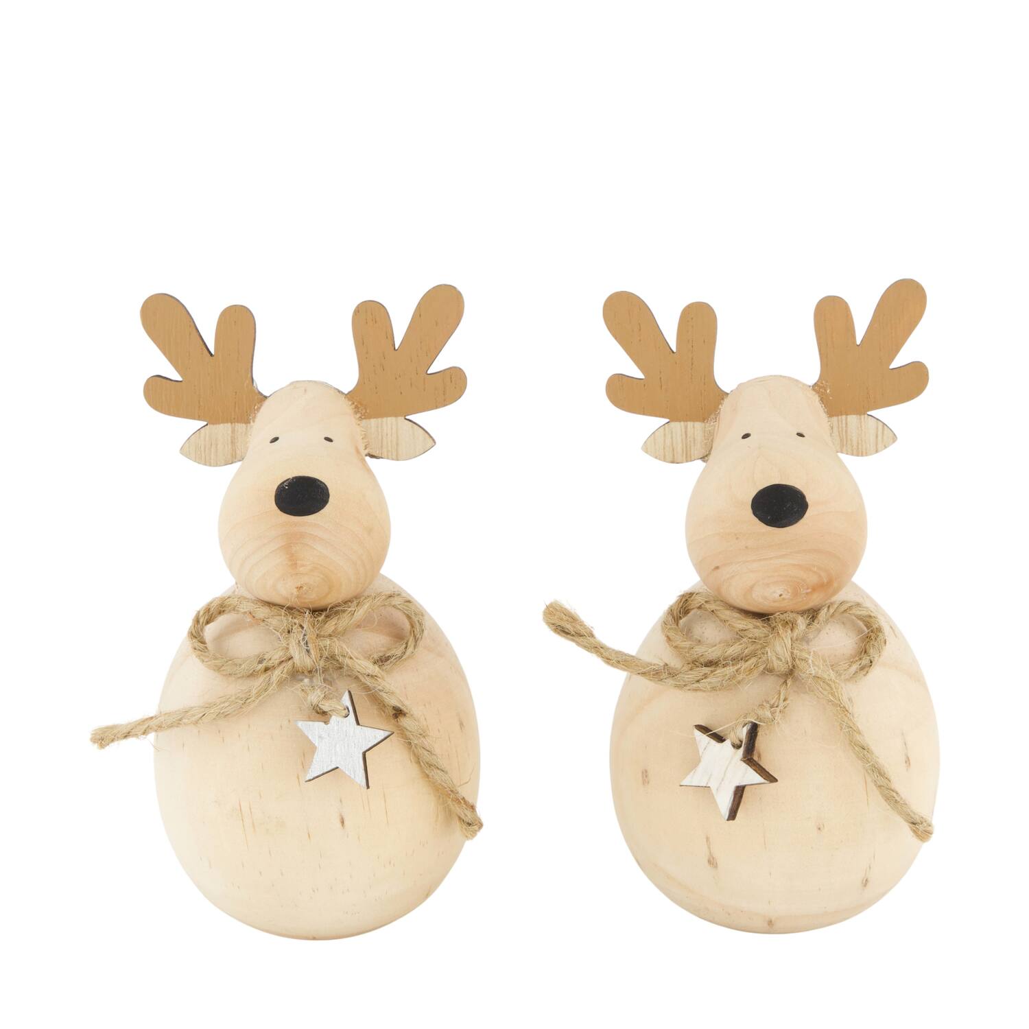 Figurine reindeer pine wood 5.8x5.8x12cm FSC 100% - Natural