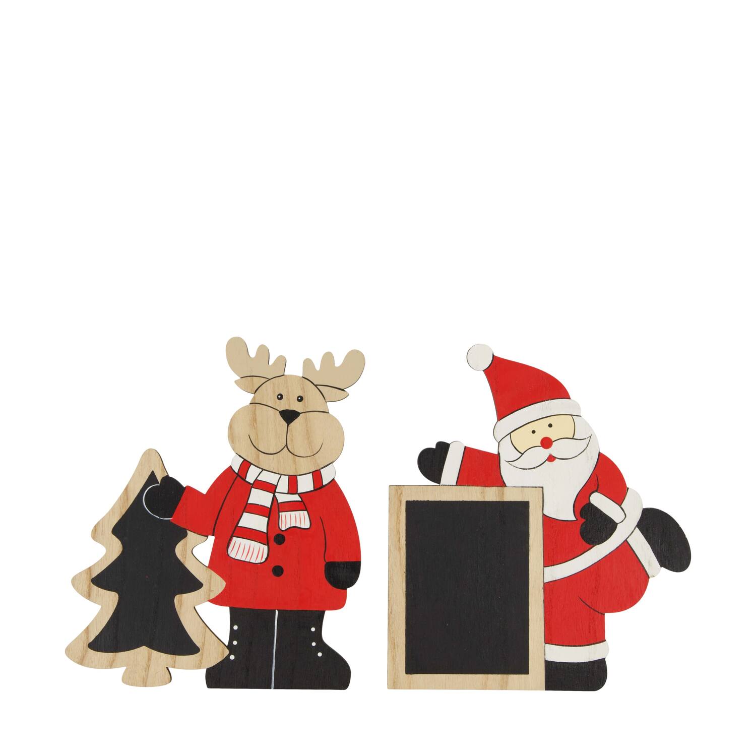 Blackboard reindeer santa plywood 17x0.7x19.6cm A/2 FSC 100%