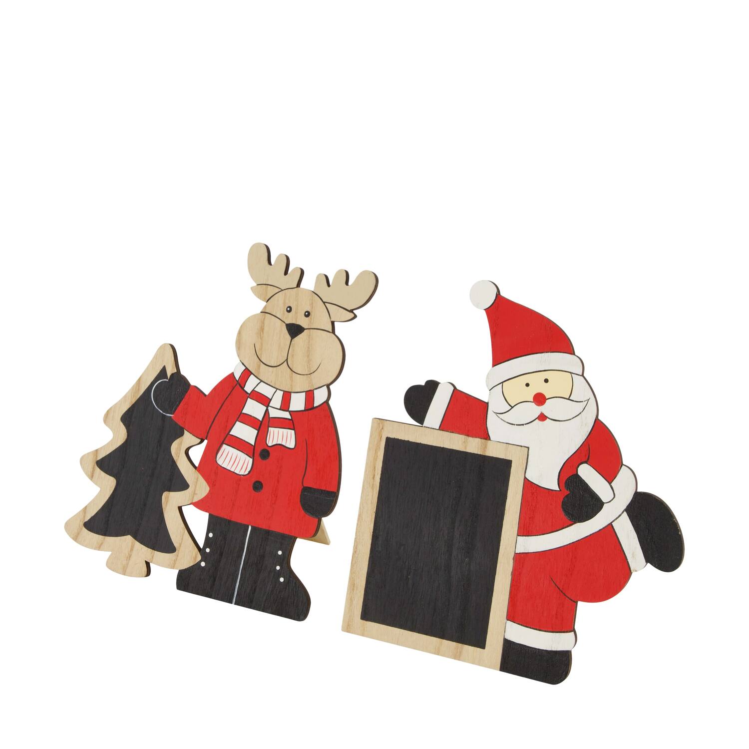 Blackboard reindeer santa plywood 17x0.7x19.6cm A/2 FSC 100%