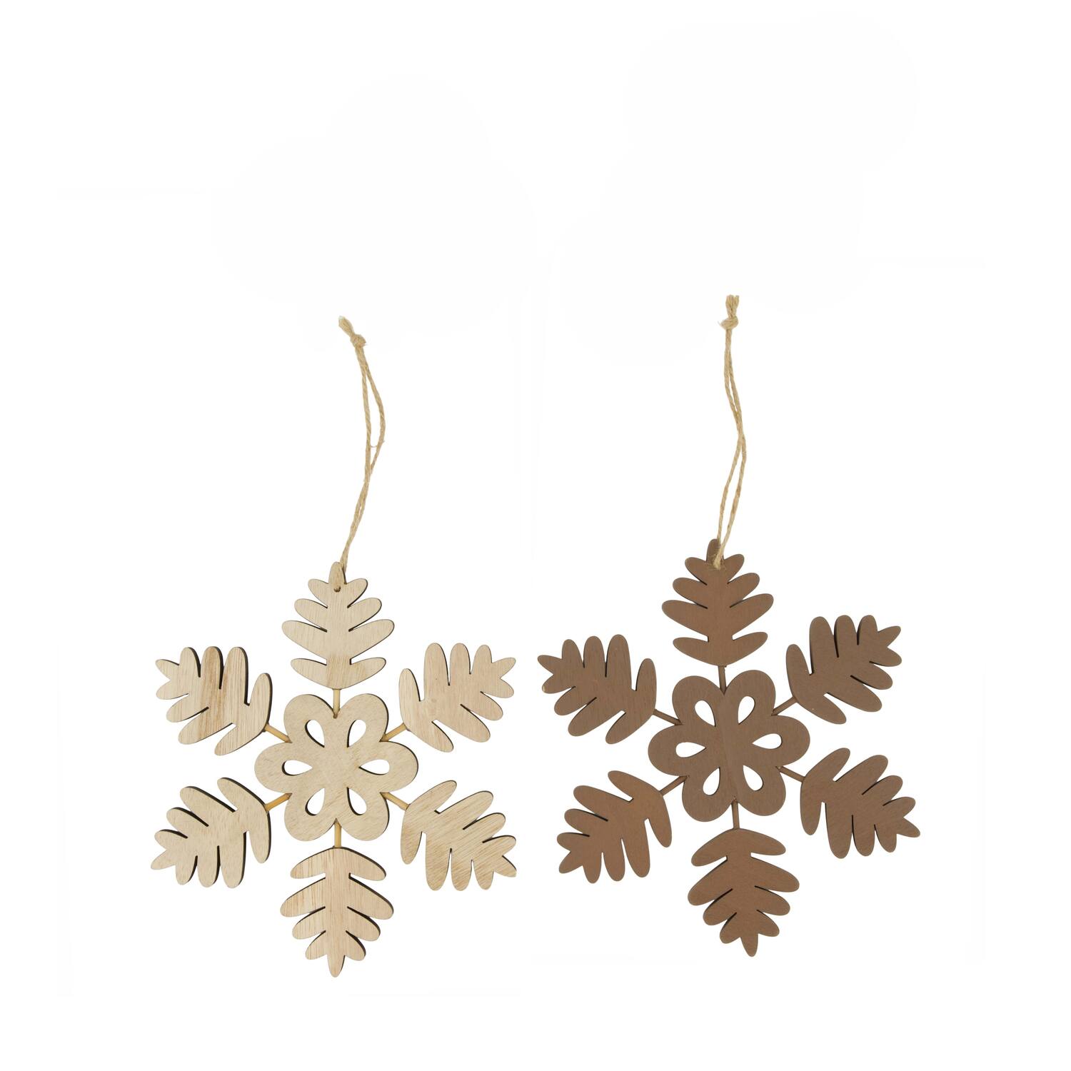 Hanger snowflake plywood 17x0.5x19cm FSC 100% - Brown