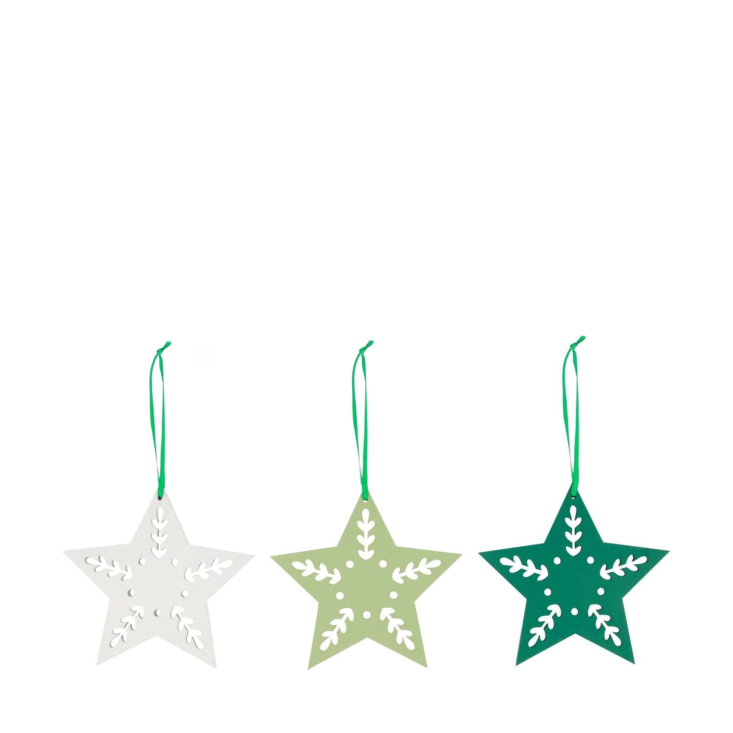 Hanger star plywood 11.8x0.4x11.3cm 3pc C/3 FSC 100%