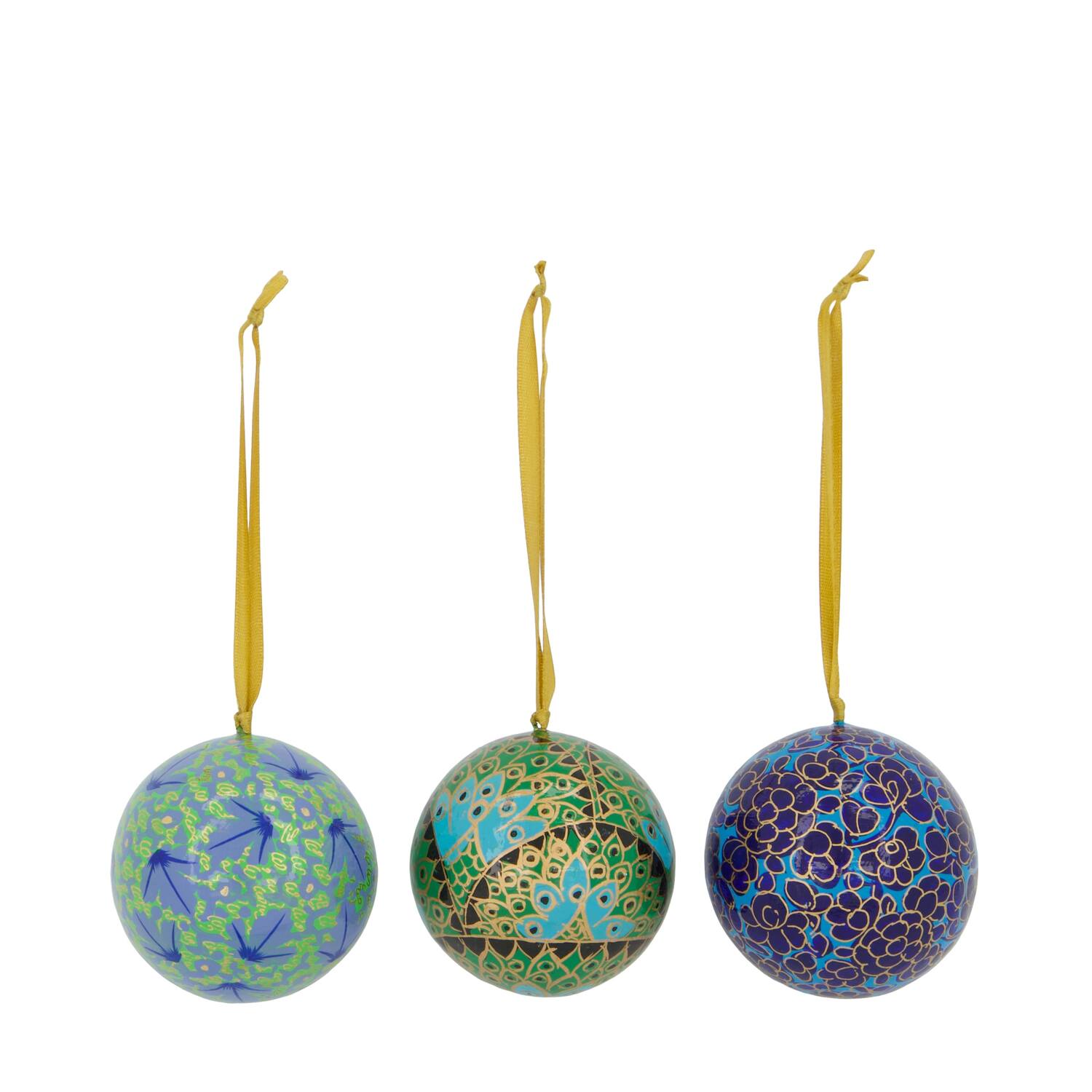 Bauble paper mache with hanger 7x7x7cm A/3 FSC Recycled 100%