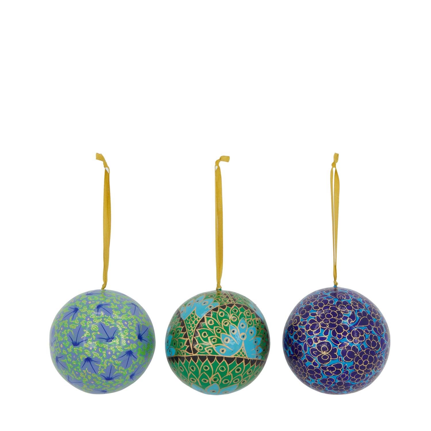 Bauble paper mache with hanger 10x10x10cm A/3 FSC Recycled 100%