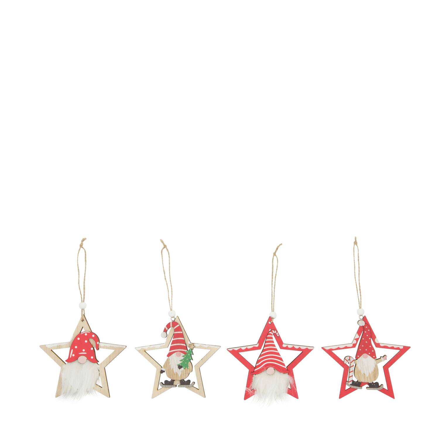 Hanger star with gnome plywood 10.8x0.7x11cm A/4 FSC 100%