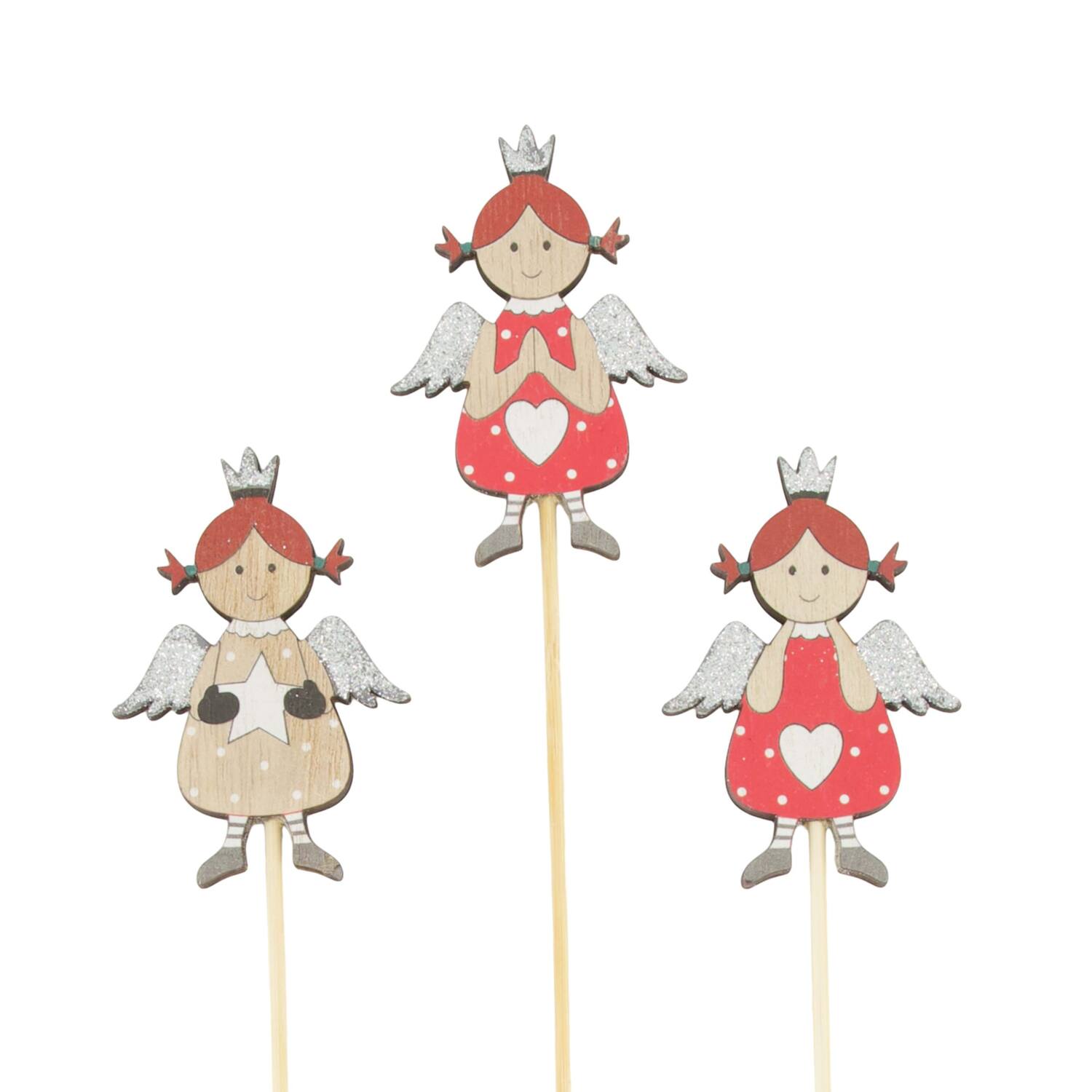 Figurine angel plywood on stick 5x0.4x48cm 3pc FSC 100%