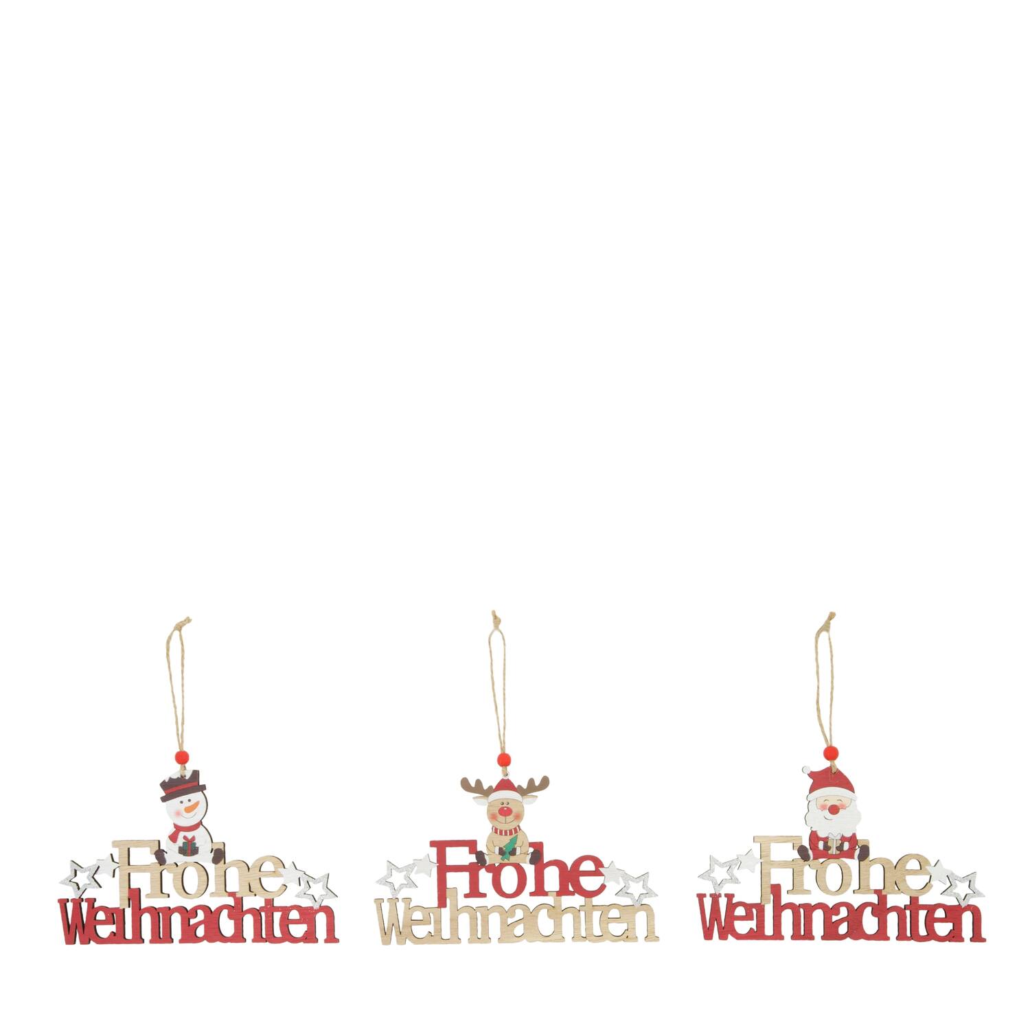 Sign reindeer / frohe weihnachten / santa / snowman plywood 18x0.5x12cm A/3 FSC 100%