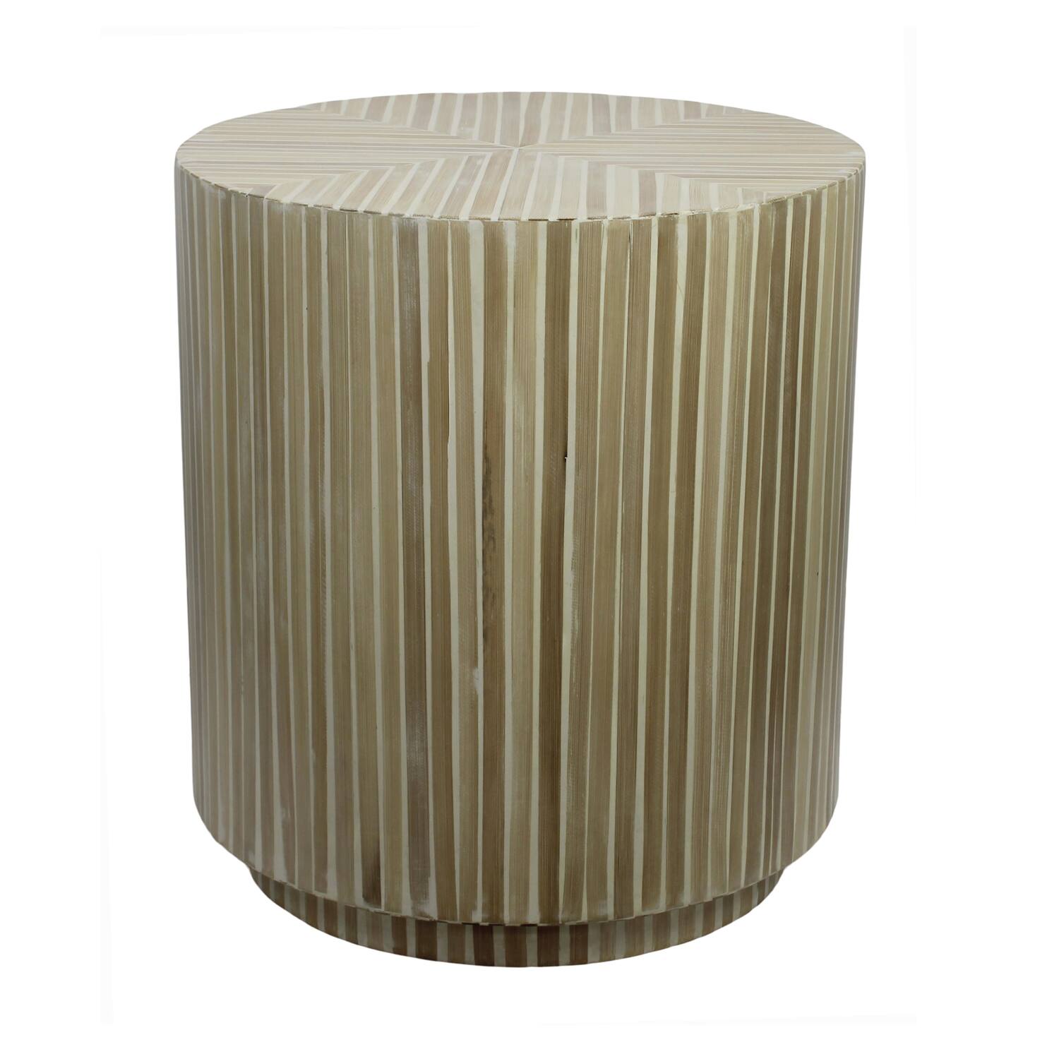 Table round bamboo / mdf 47x47x52cm S/2 FSC 100%