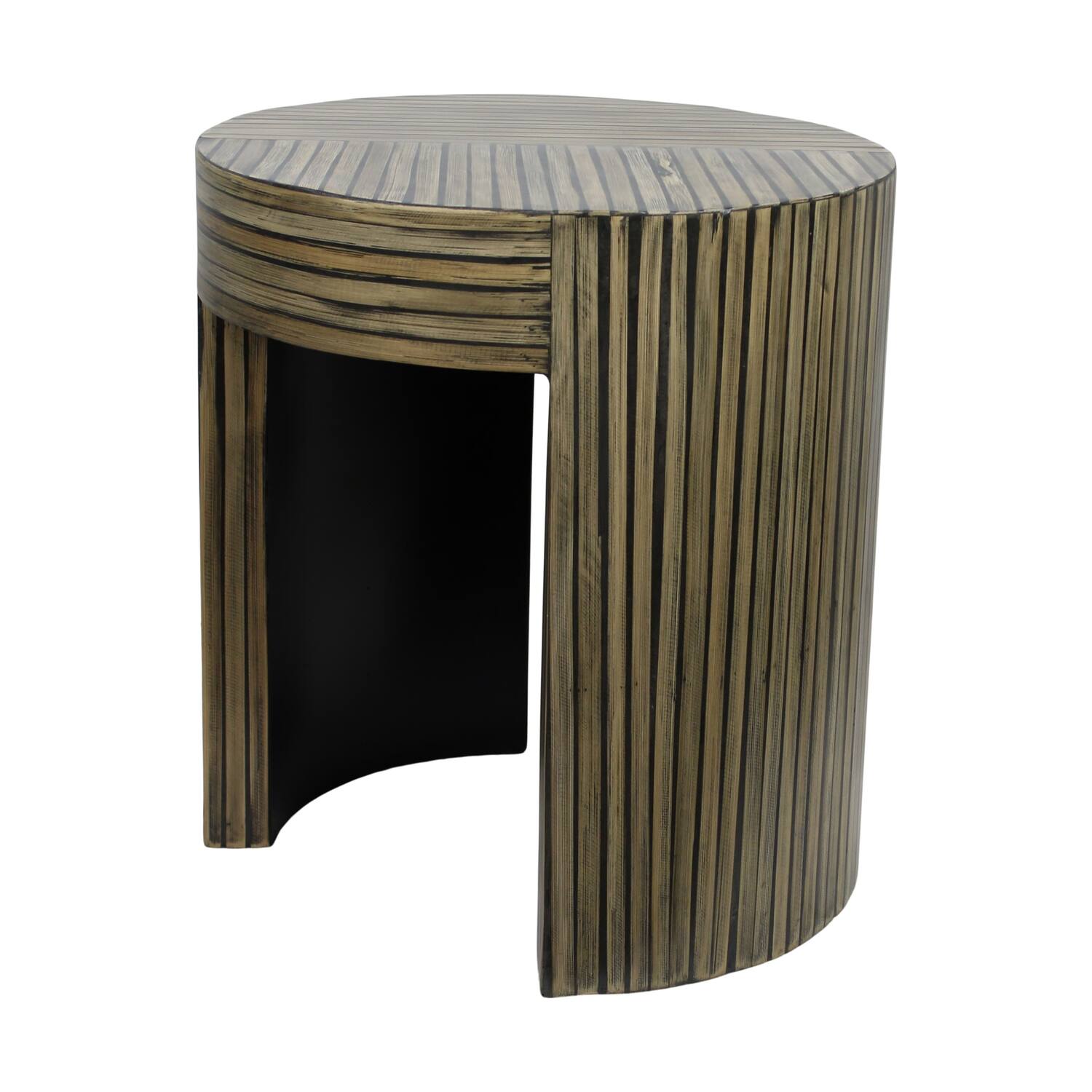 Table round bamboo / mdf 47x47x52cm S/2 FSC 100%
