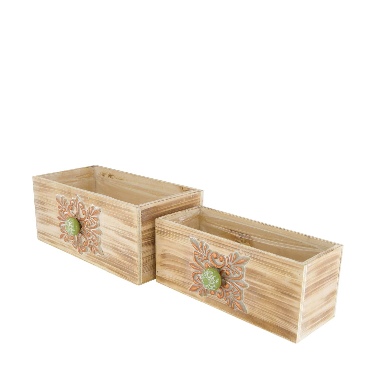 Planter plywood with plastic 28x16.5x12cm S2 FSC 100% - Natural
