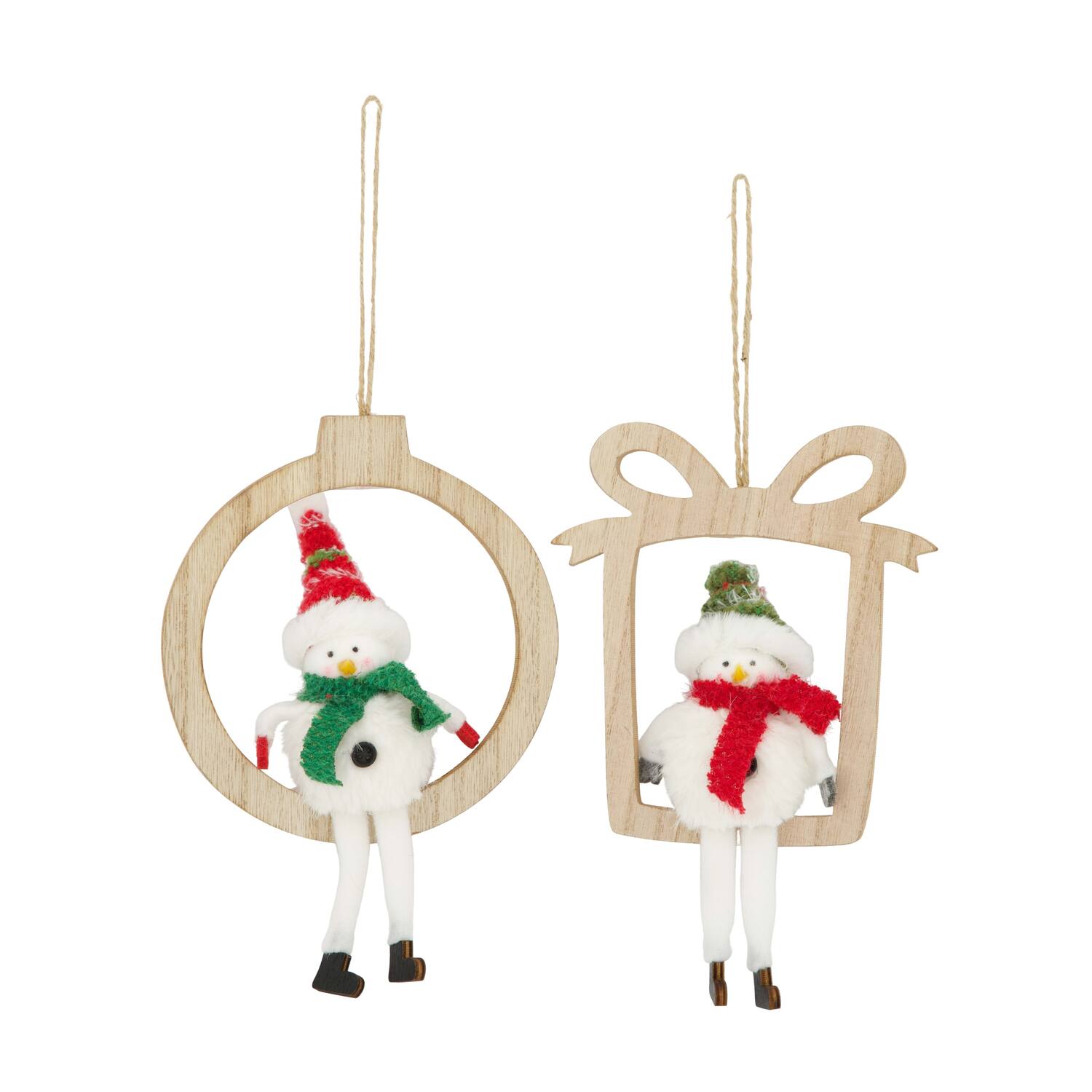Hanger snowman plywood 15x32x0.9cm FSC 100% - Multi